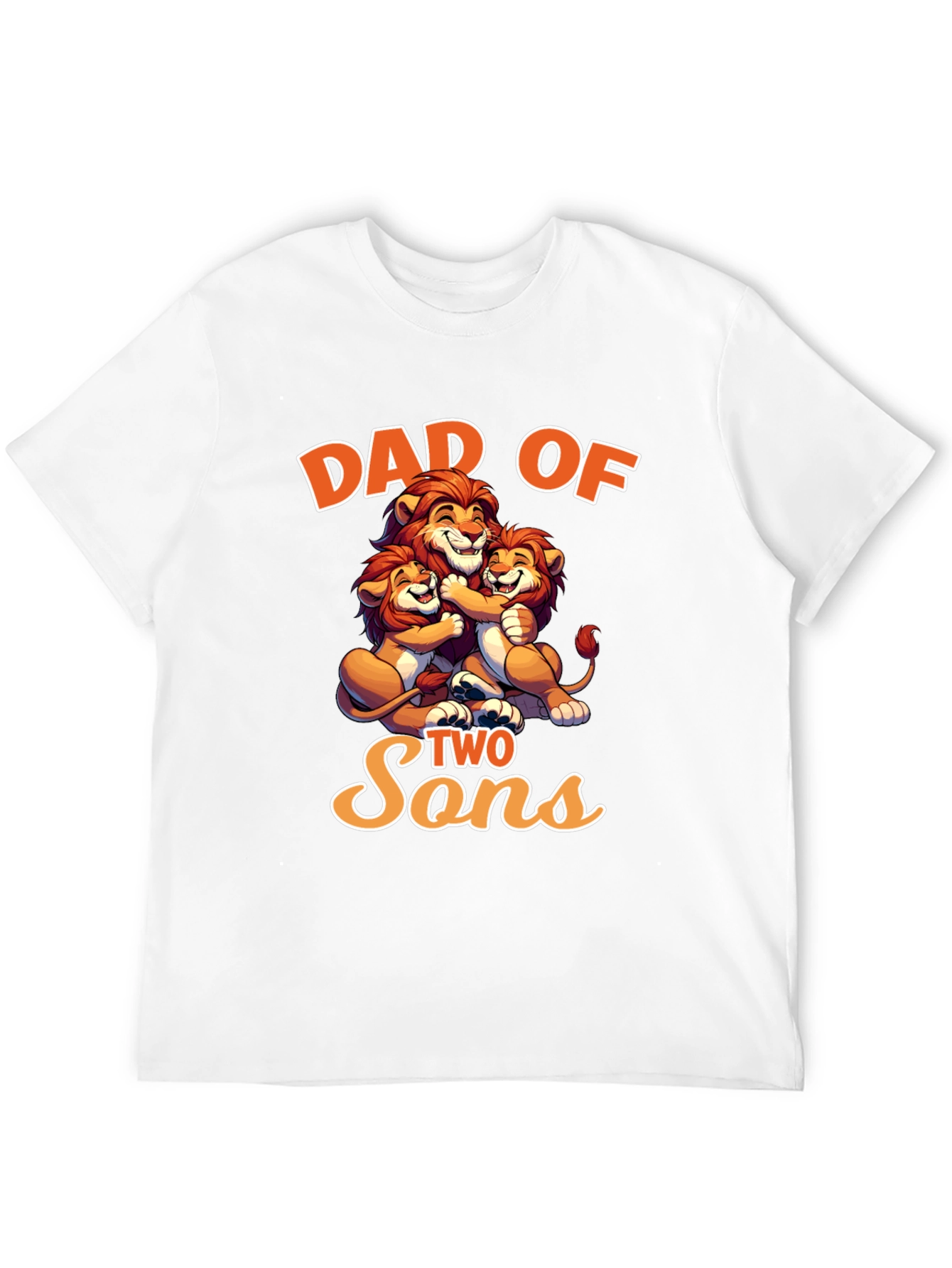 Dad of Two Sons Lion Graphic Tee