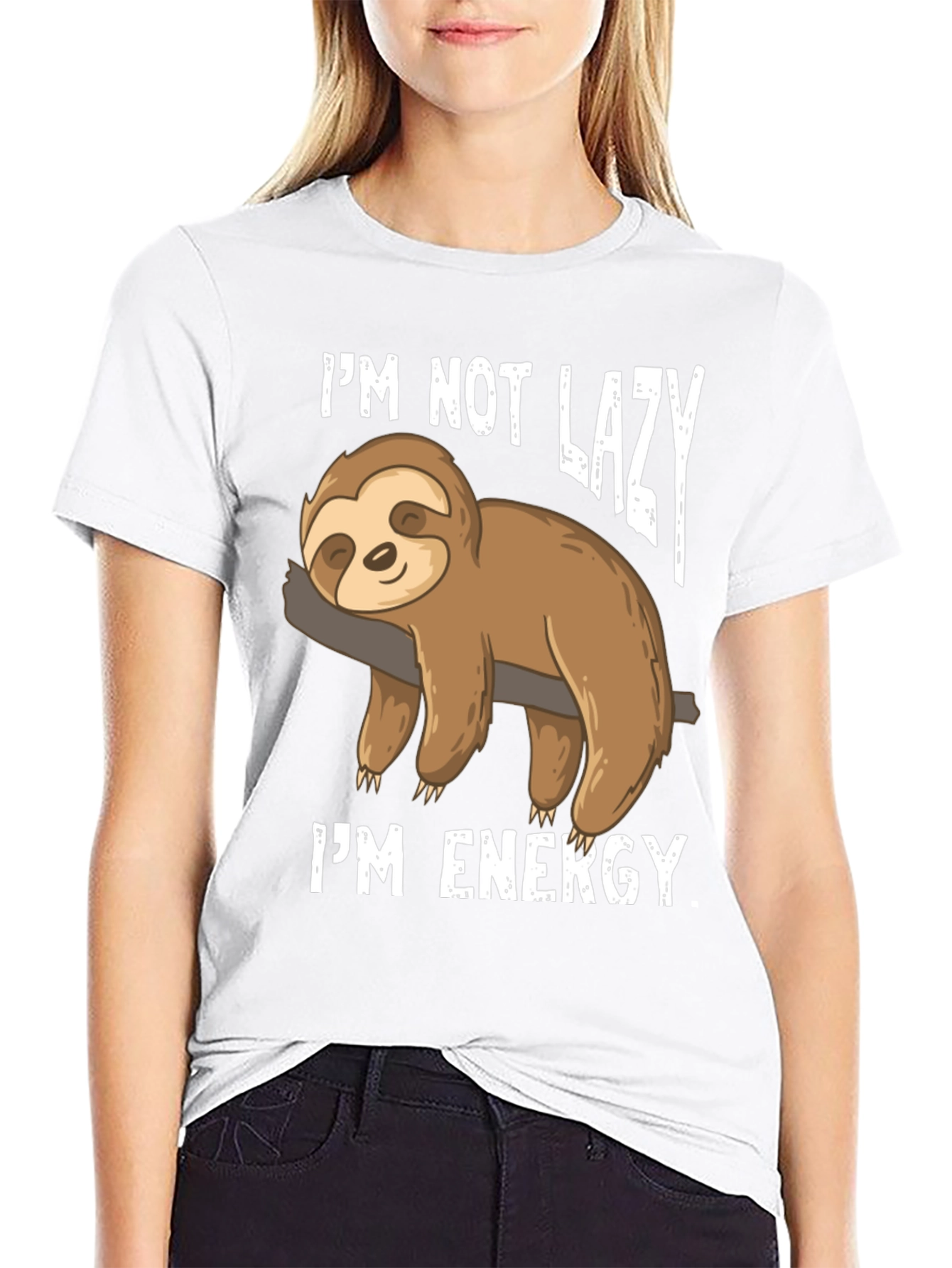 Lazy Sloth Energy T-Shirt - Funny Graphic Tee