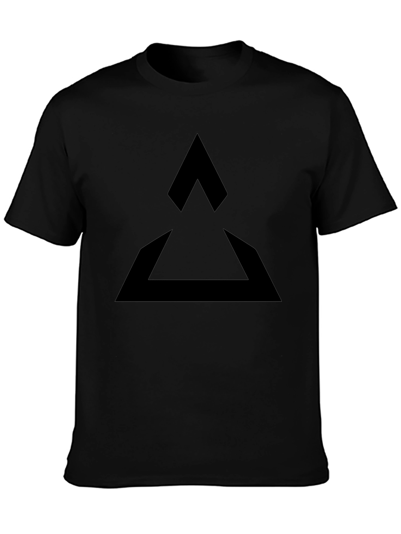 Geometric Triangle Graphic T-Shirt - Modern Black Tee