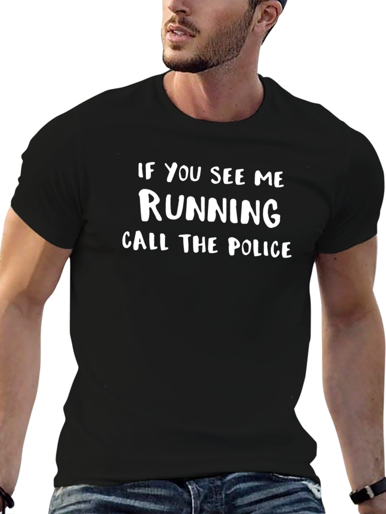 Humorous Running T-Shirt - Call the Police