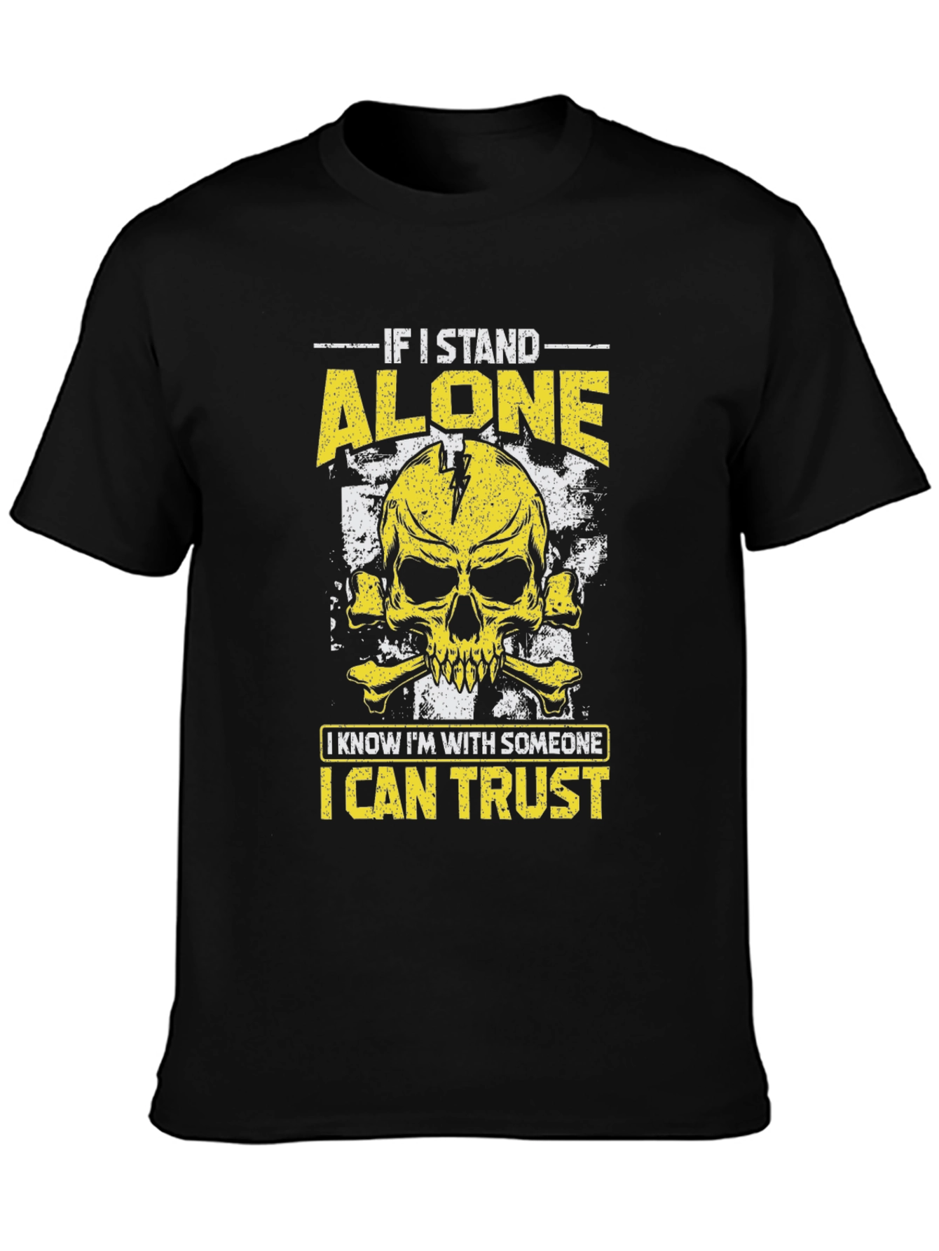 Alone I Trust Skull Graphic T-Shirt