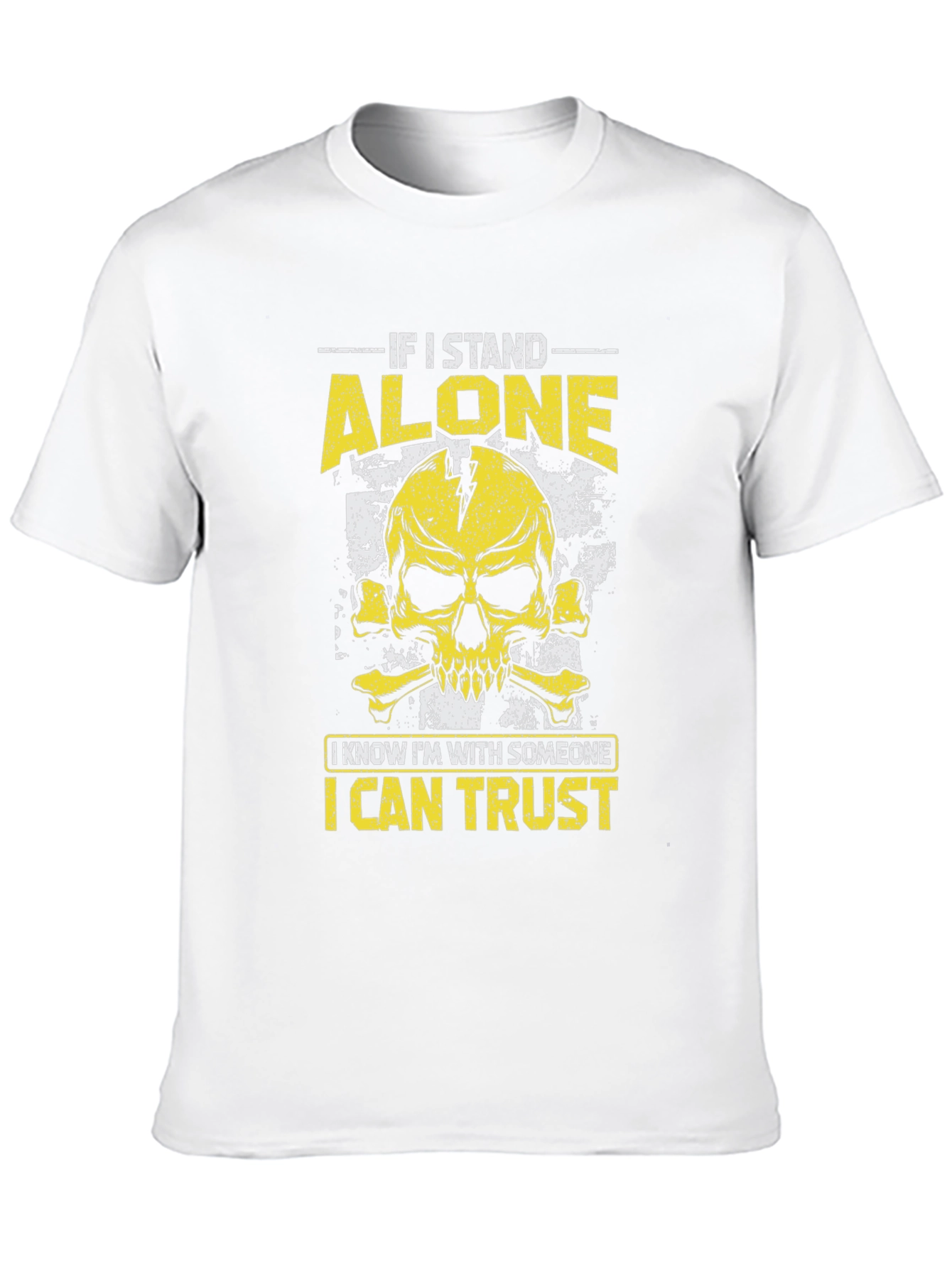 Alone I Trust Skull Graphic T-Shirt