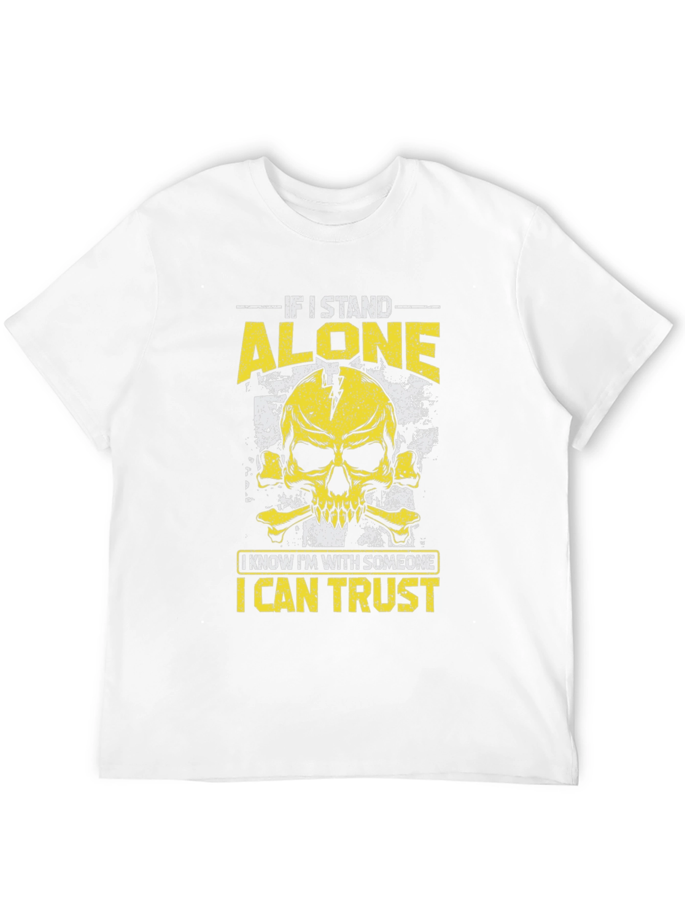 Alone I Trust Skull Graphic T-Shirt