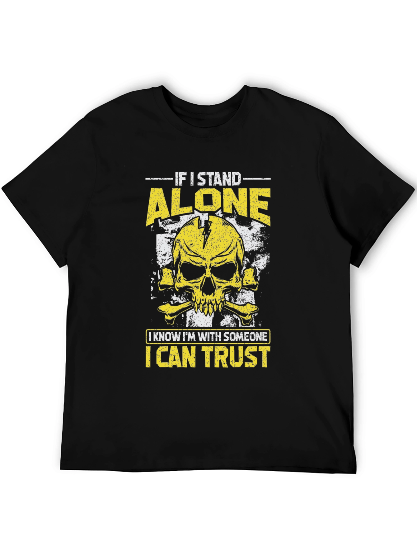 Alone I Trust Skull Graphic T-Shirt