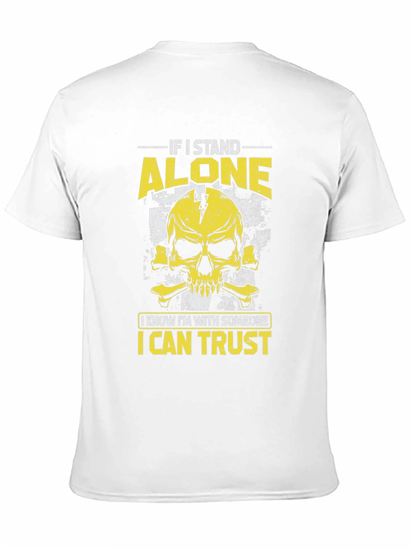 Alone I Trust Skull Graphic T-Shirt
