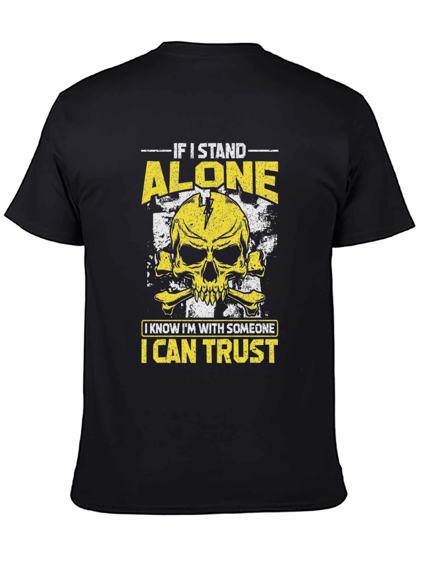 Alone I Trust Skull Graphic T-Shirt