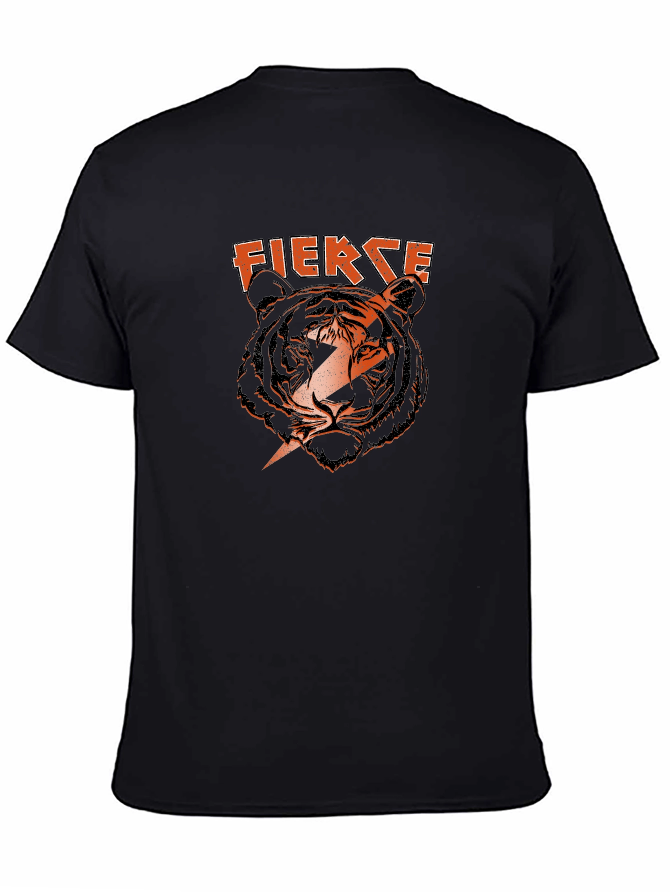 Fierce Tiger Graphic Print Black T-Shirt