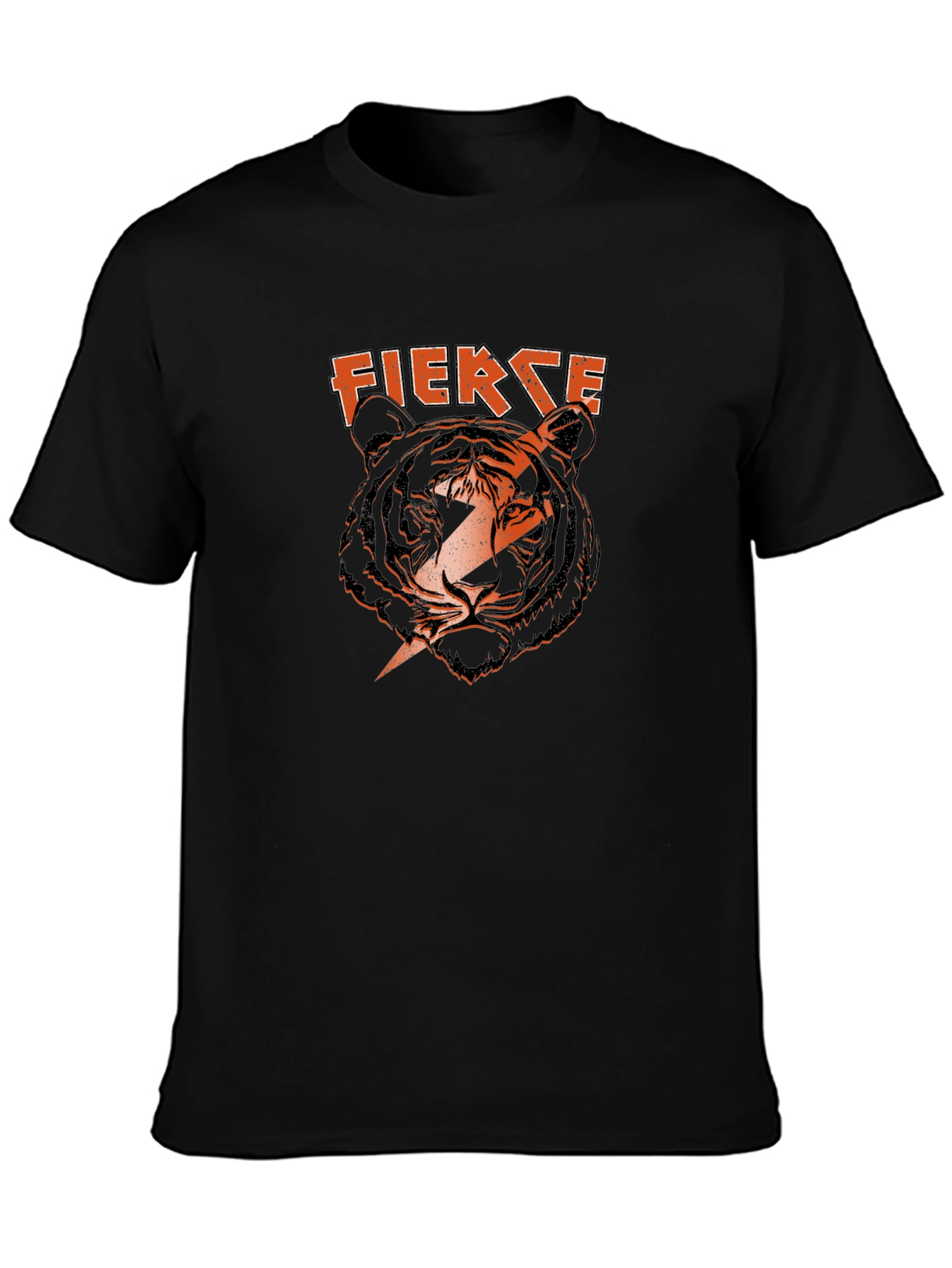 Fierce Tiger Graphic Print Black T-Shirt