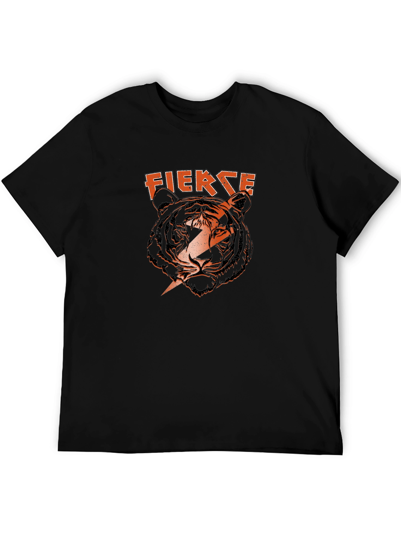 Fierce Tiger Graphic Print Black T-Shirt