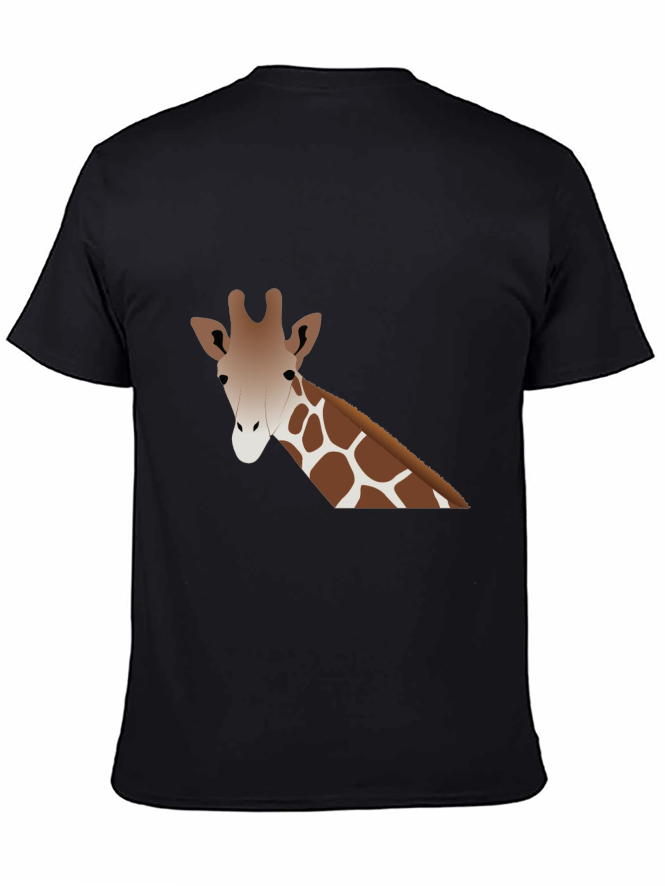 Giraffe Graphic Tee - Black Cotton Casual Shirt