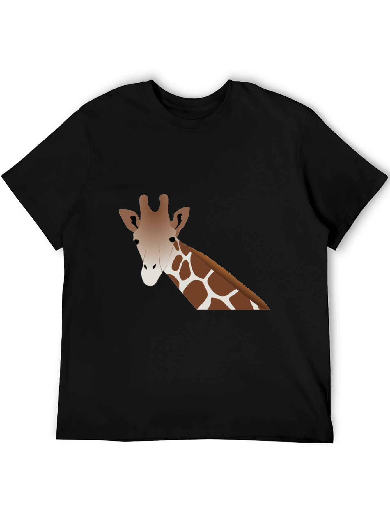 Giraffe Graphic Tee - Black Cotton Casual Shirt