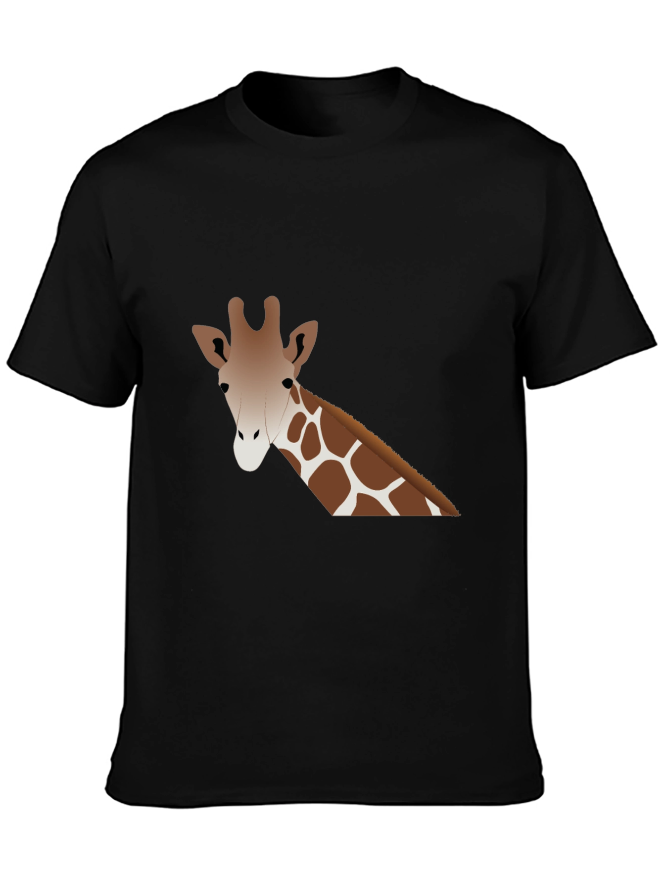 Giraffe Graphic Tee - Black Cotton Casual Shirt
