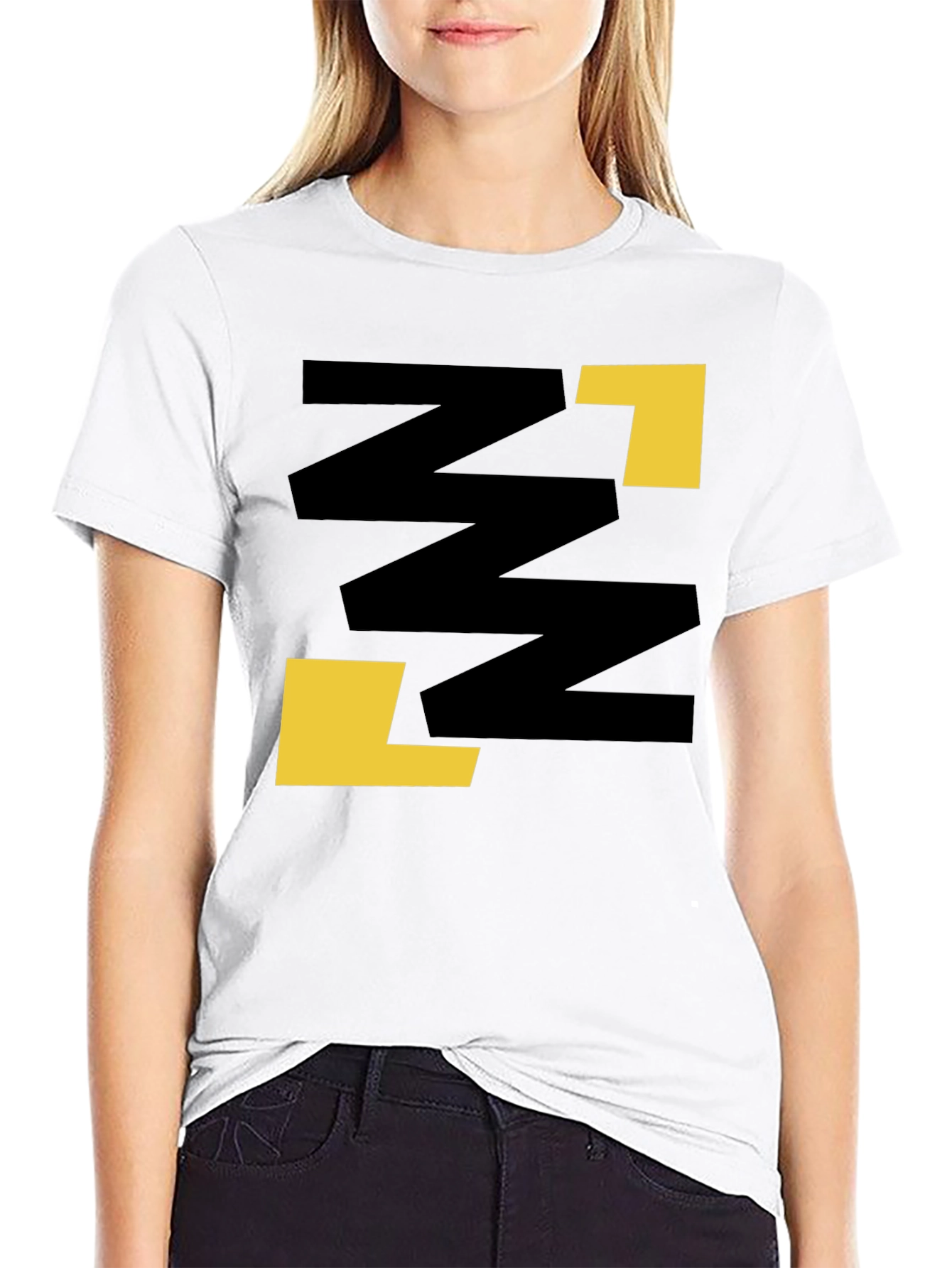 Abstract Graphic Print Black Casual Tee