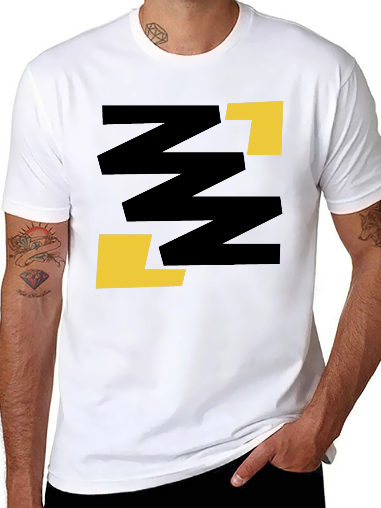 Abstract Graphic Print Black Casual Tee