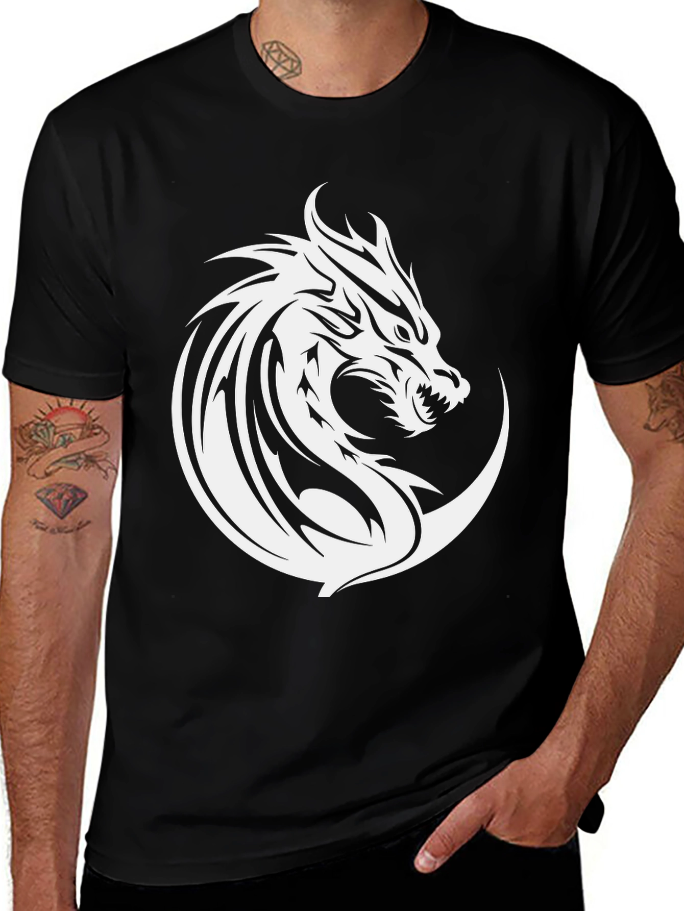 Dragon Graphic T-Shirt - Black