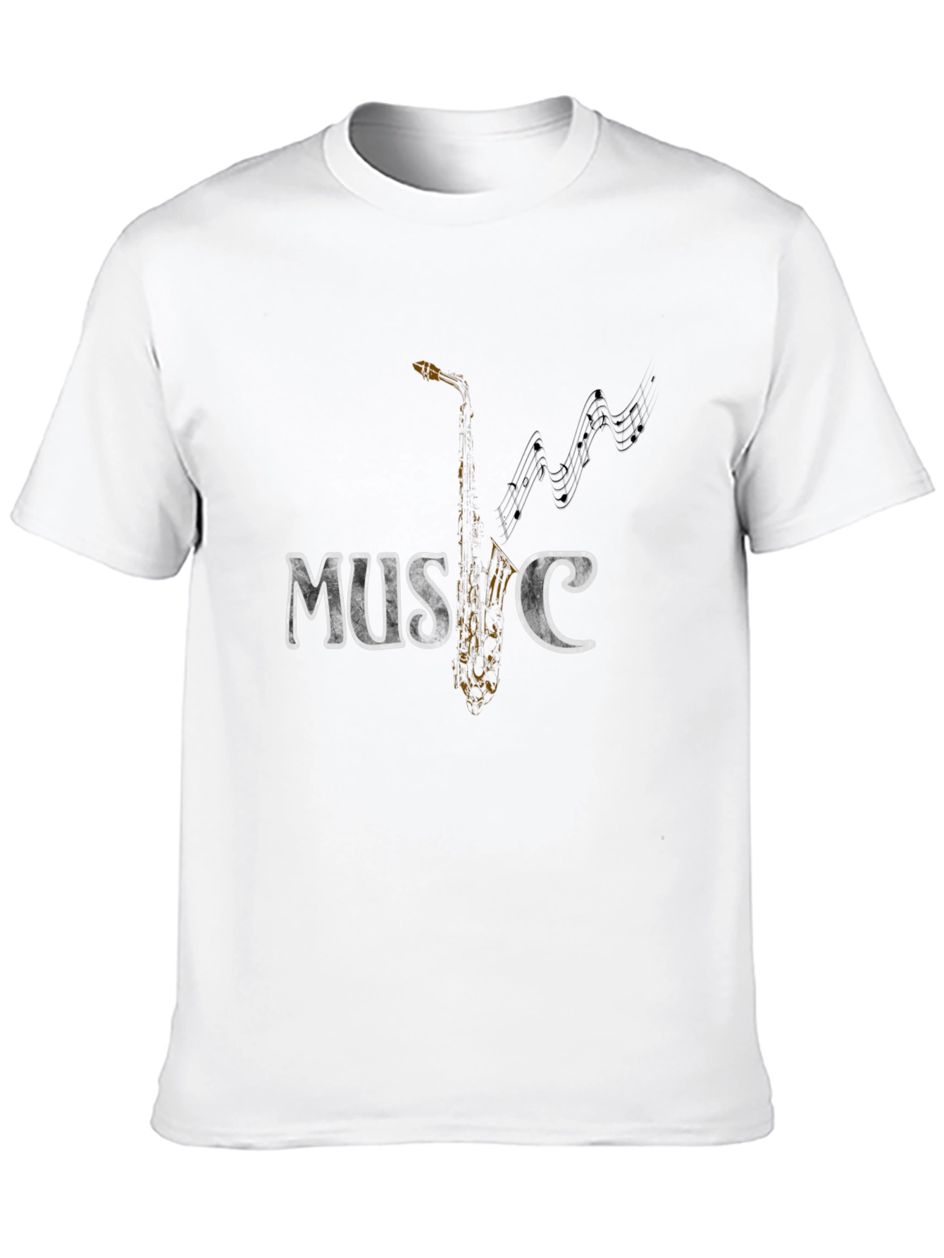 Music Saxophone Graphic Tee - Stylish Black T-Shirt
