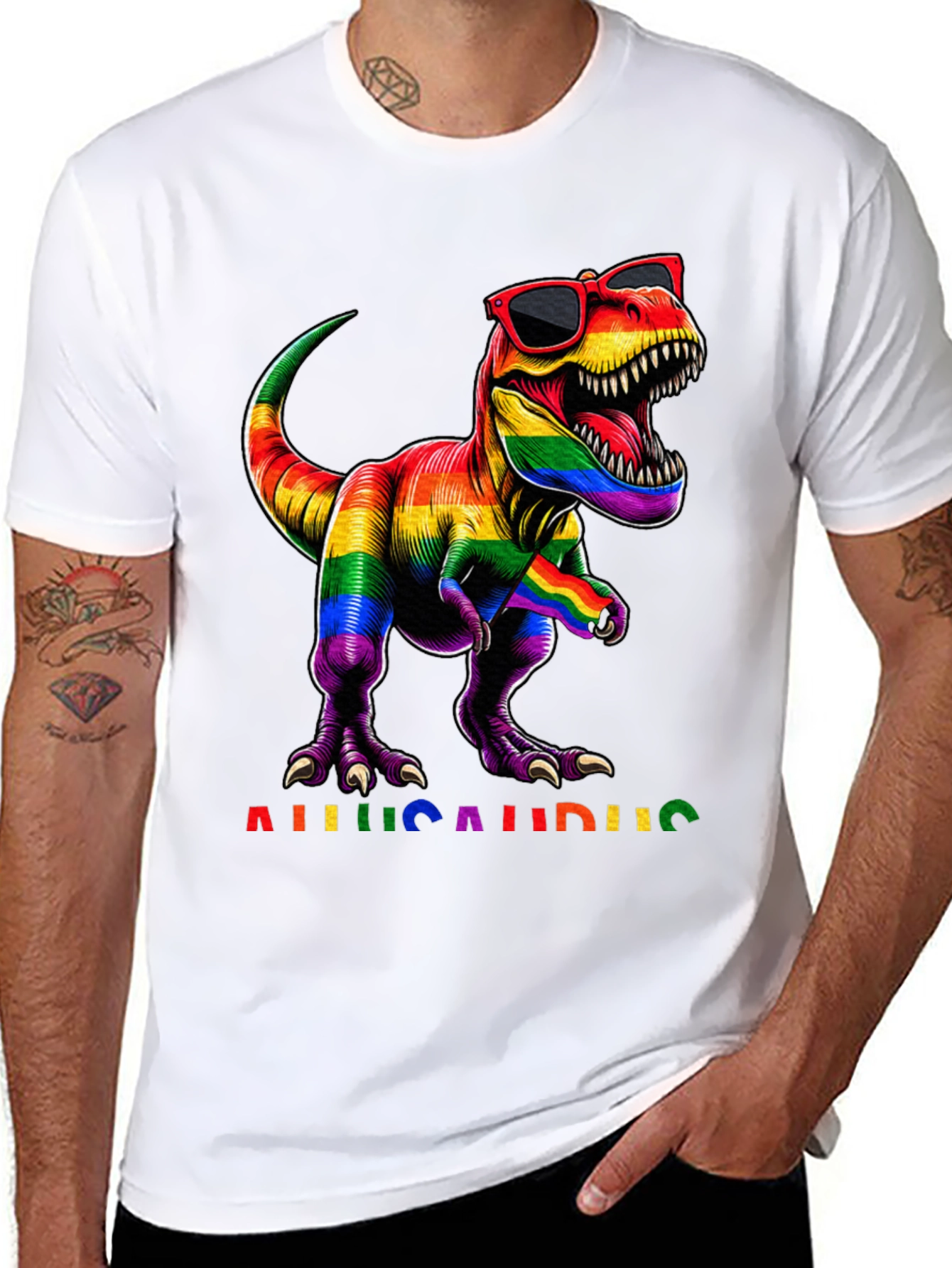 Rainbow Allosaurus Pride T-Shirt