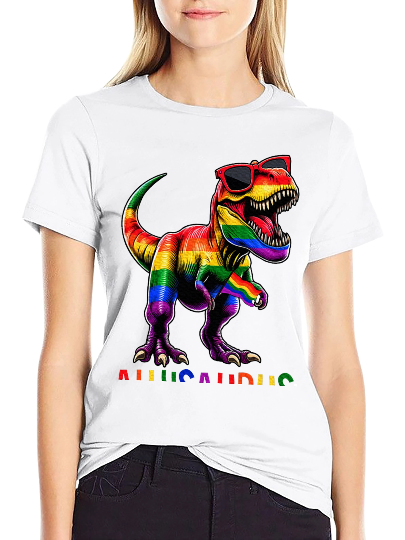 Rainbow Allosaurus Pride T-Shirt