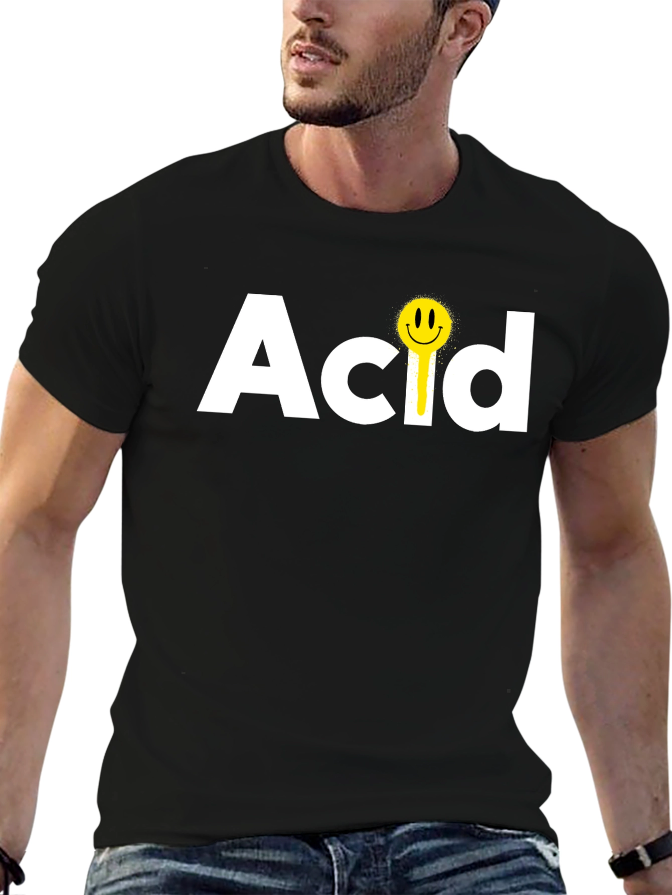 Acid Smiley Face T-Shirt - Black Graphic Tee