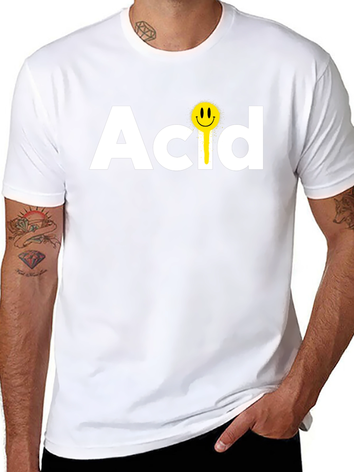 Acid Smiley Face T-Shirt - Black Graphic Tee
