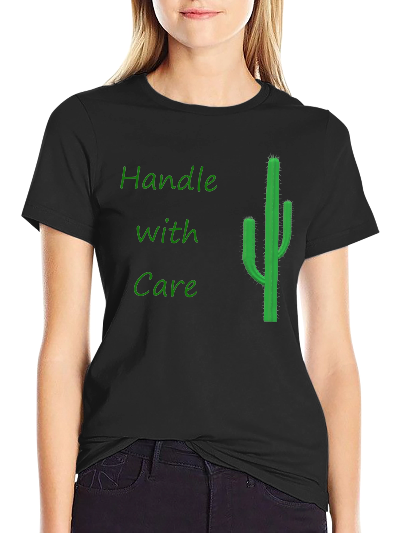 Handle with Care Cactus Graphic Tee - Black