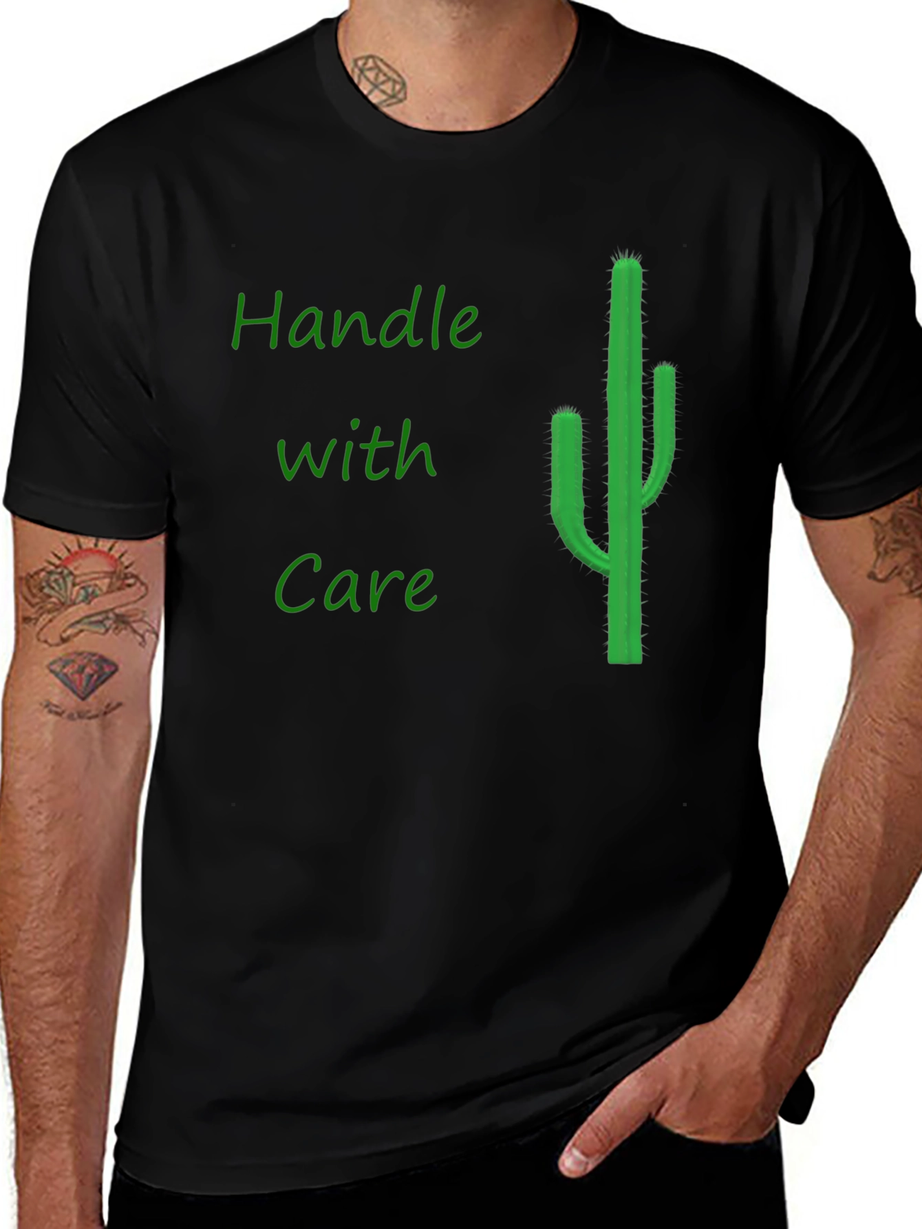 Handle with Care Cactus Graphic Tee - Black