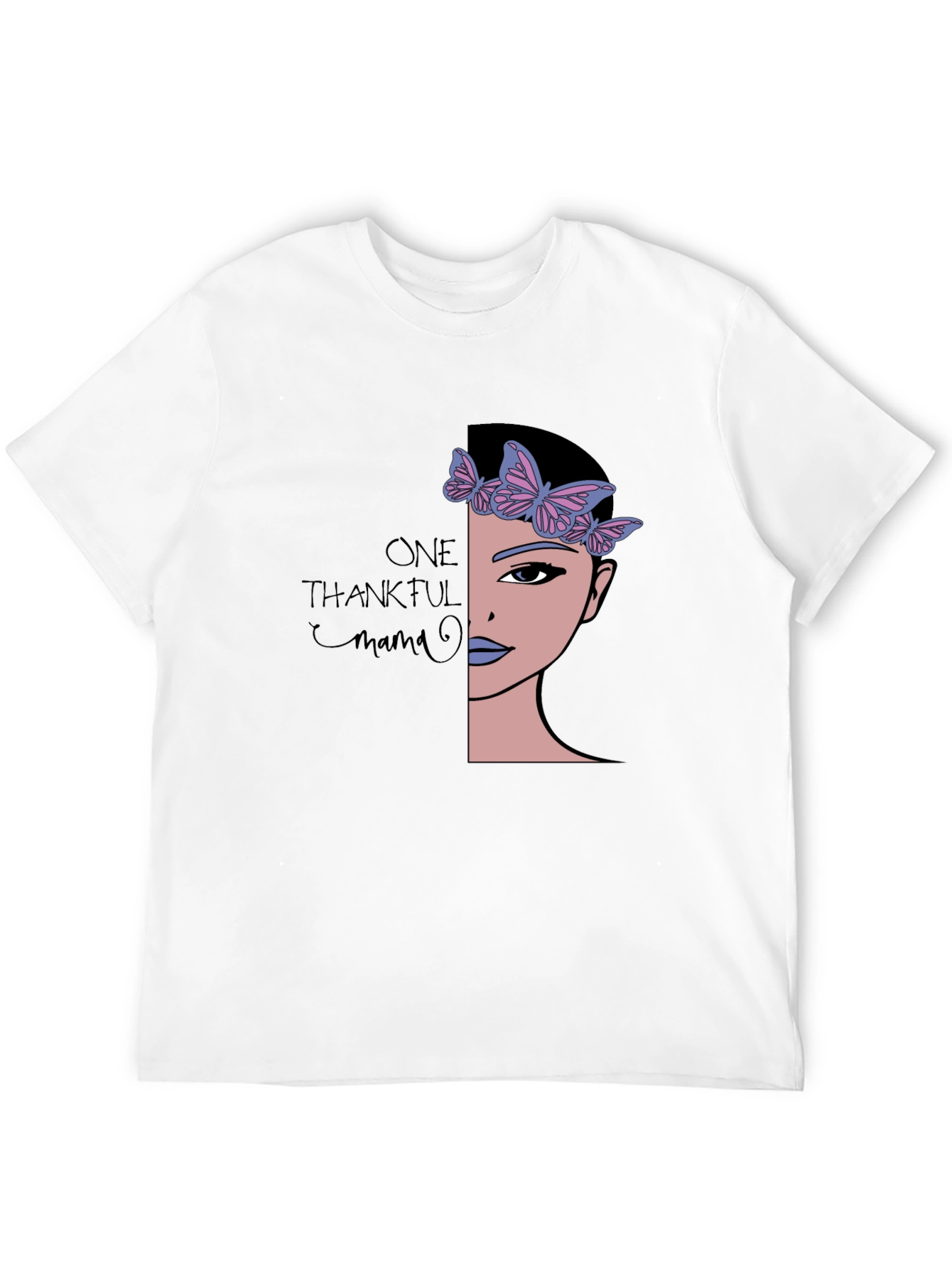 Thankful Mama Graphic Tee - Soft Black T-Shirt