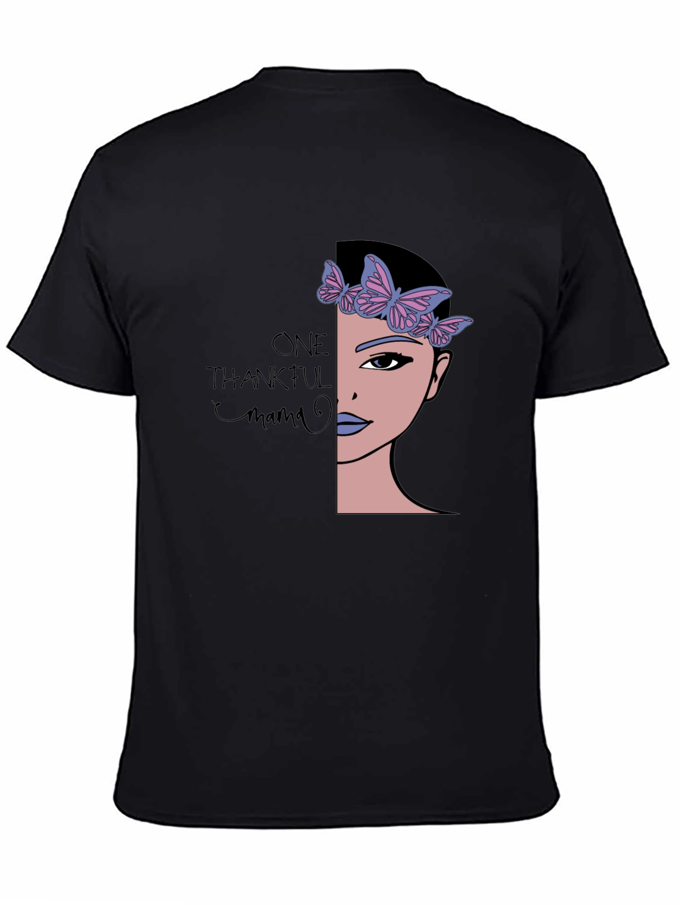 Thankful Mama Graphic Tee - Soft Black T-Shirt