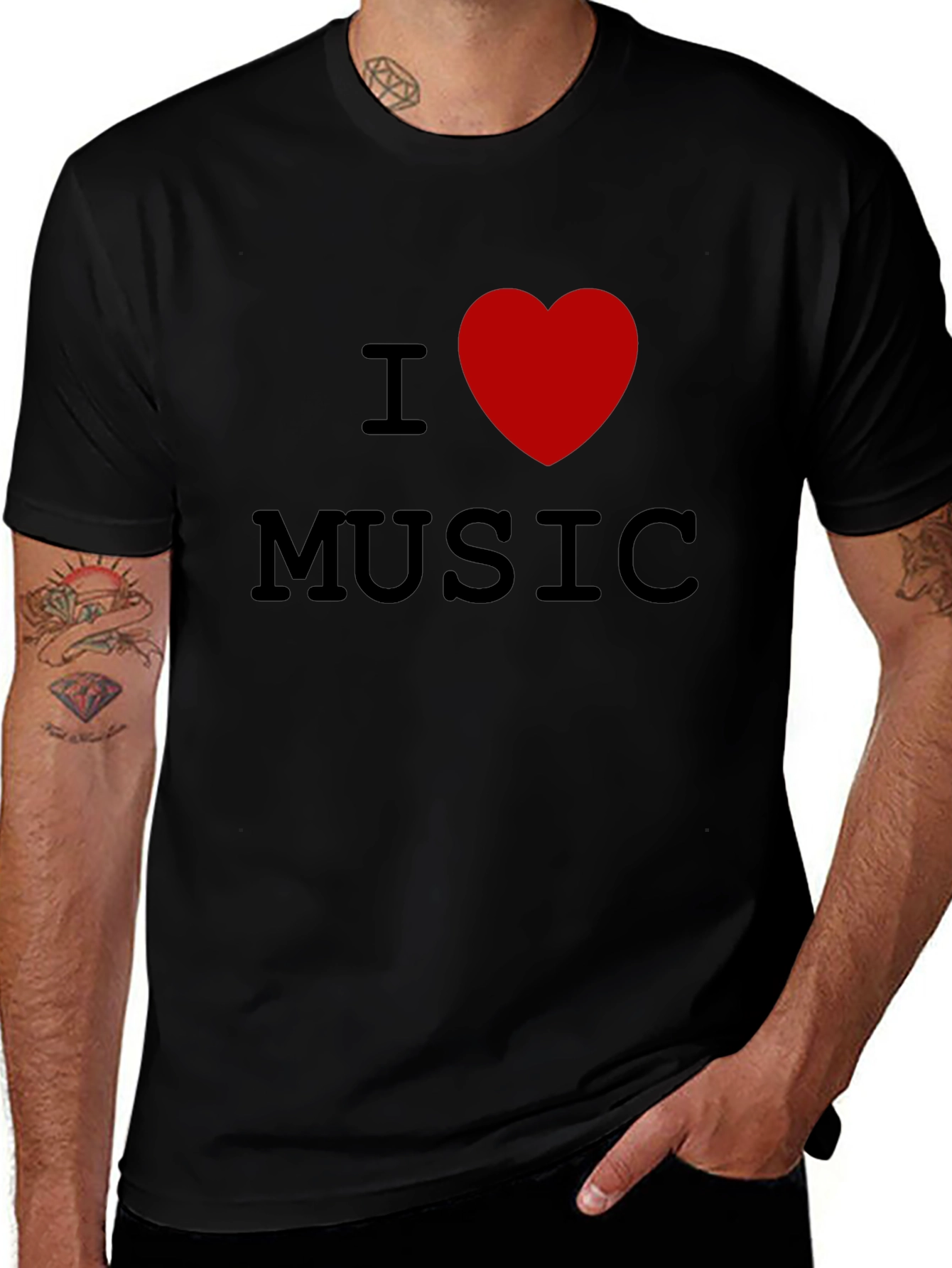 I Heart Music Black T-Shirt