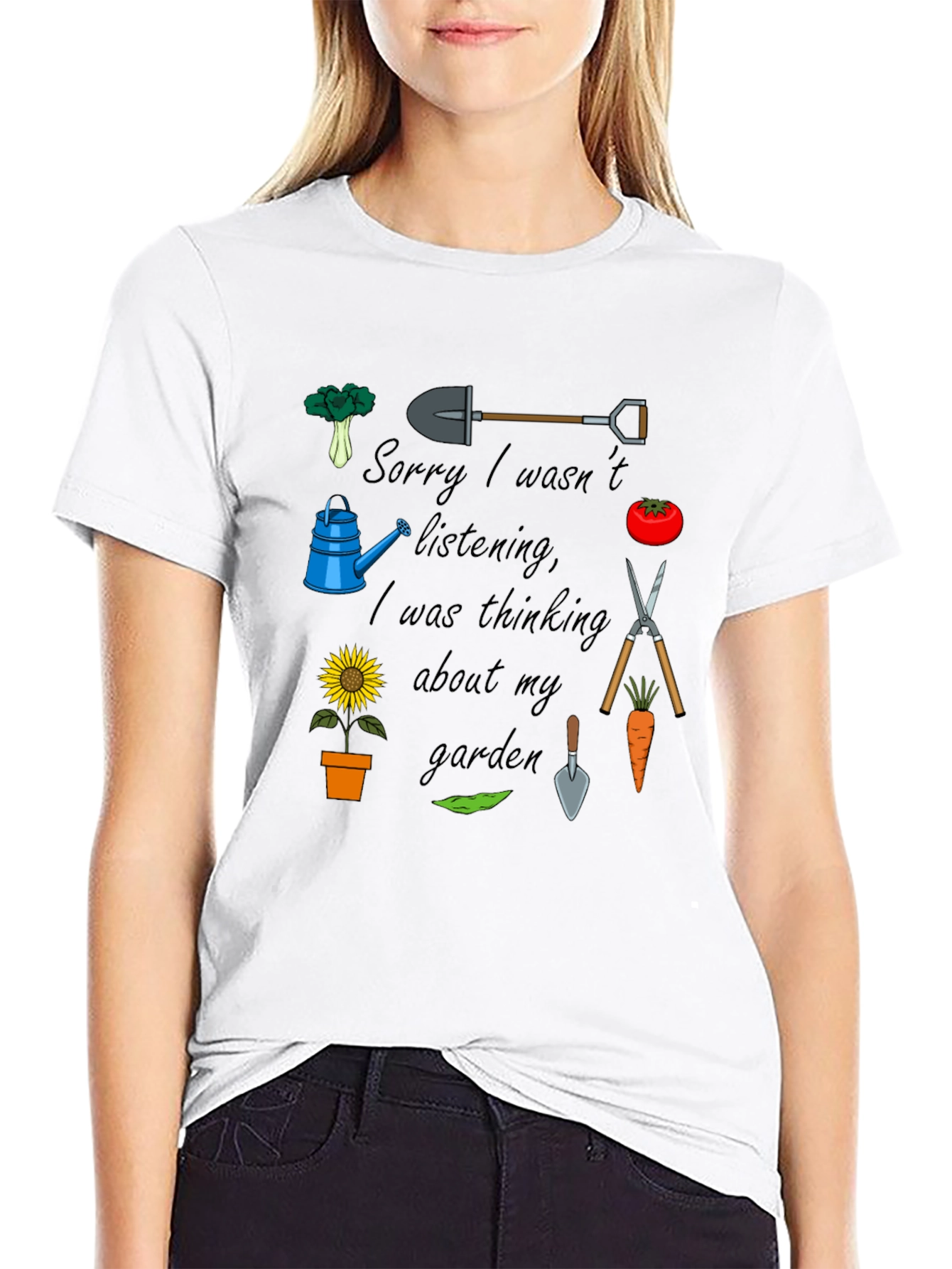 Gardener Graphic T-Shirt: Sorry Thinking of My Garden