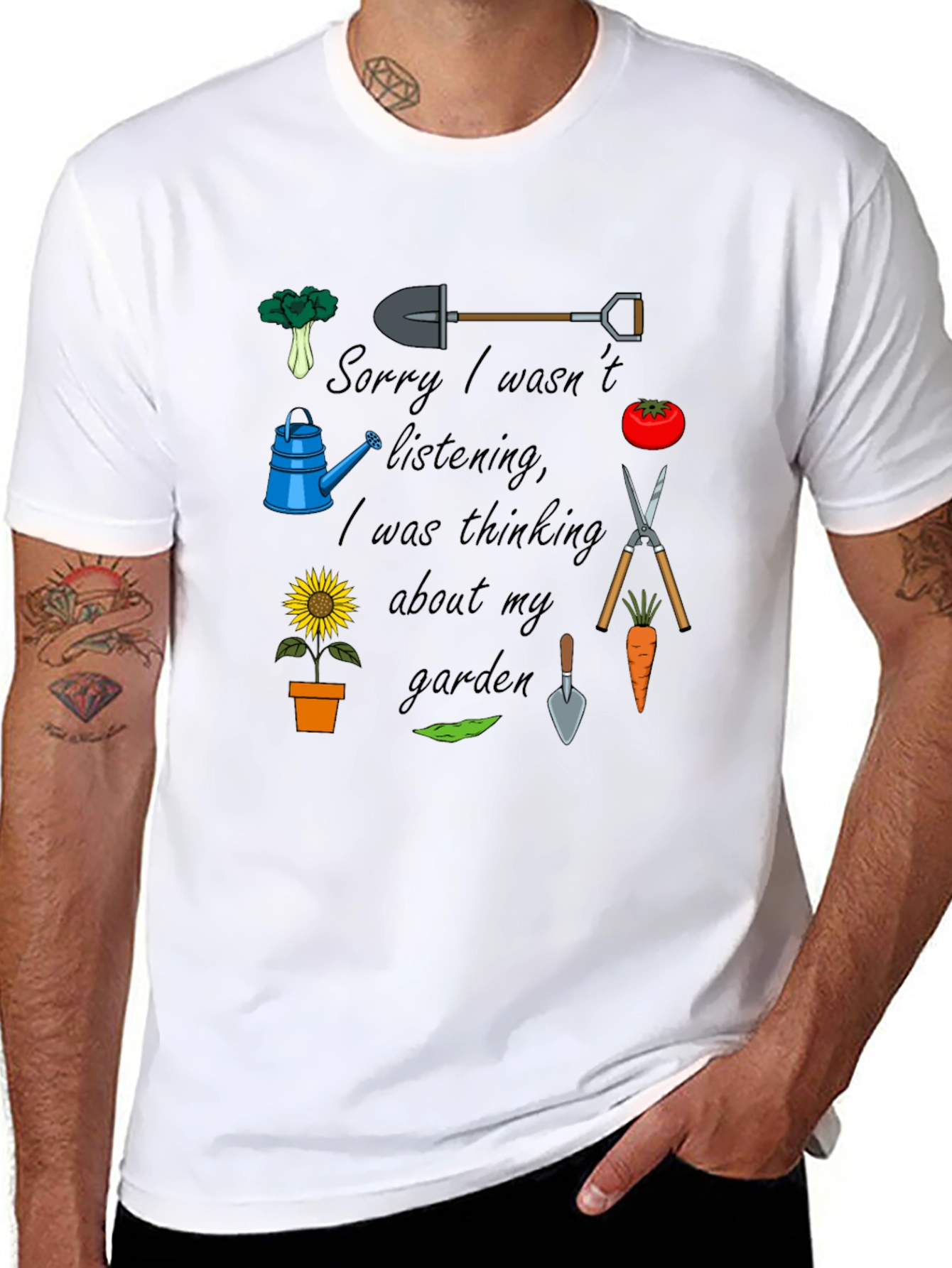 Gardener Graphic T-Shirt: Sorry Thinking of My Garden