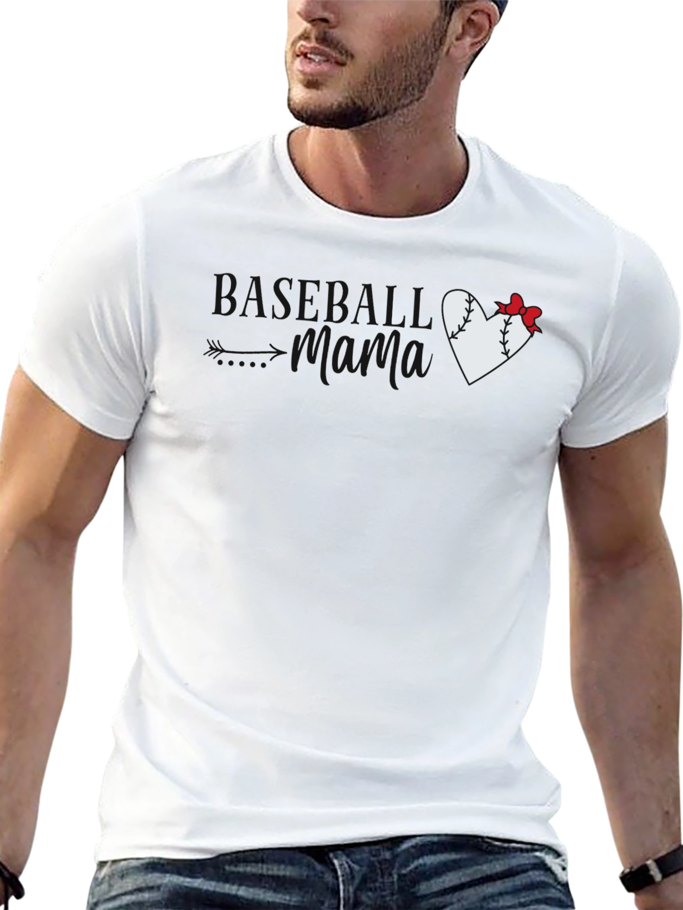 Heart Baseball Bow T-Shirt