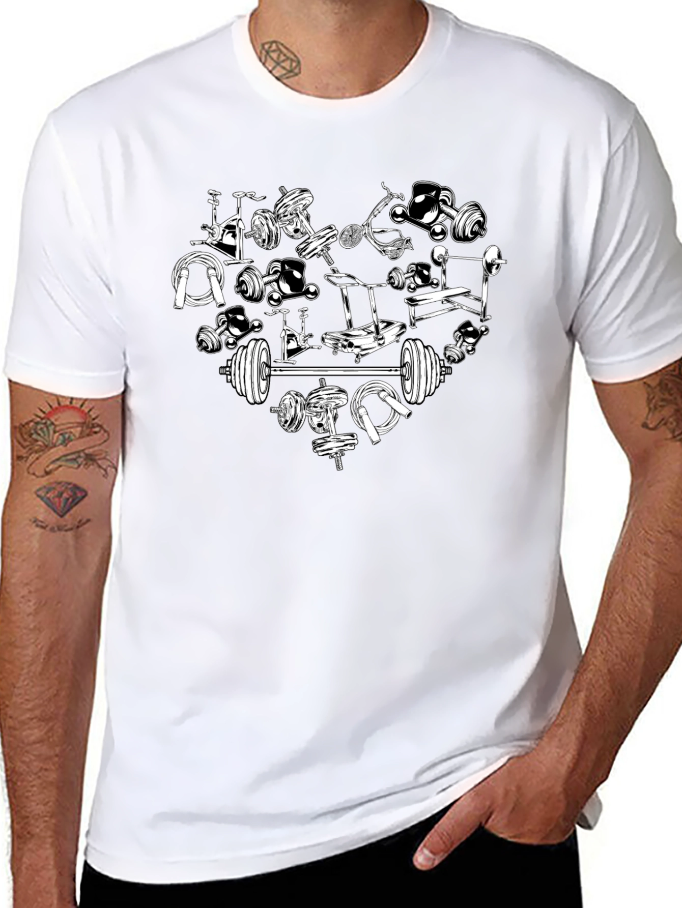 Gym Heart T-Shirt - Fitness Lovers Tee