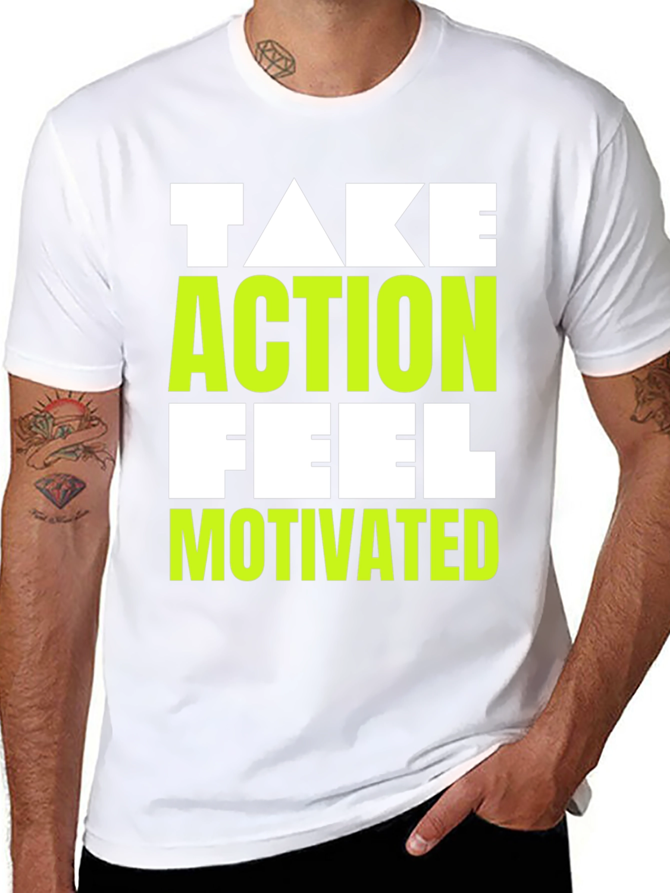 Motivating Graphic Tee - Take Action Feel Motivated