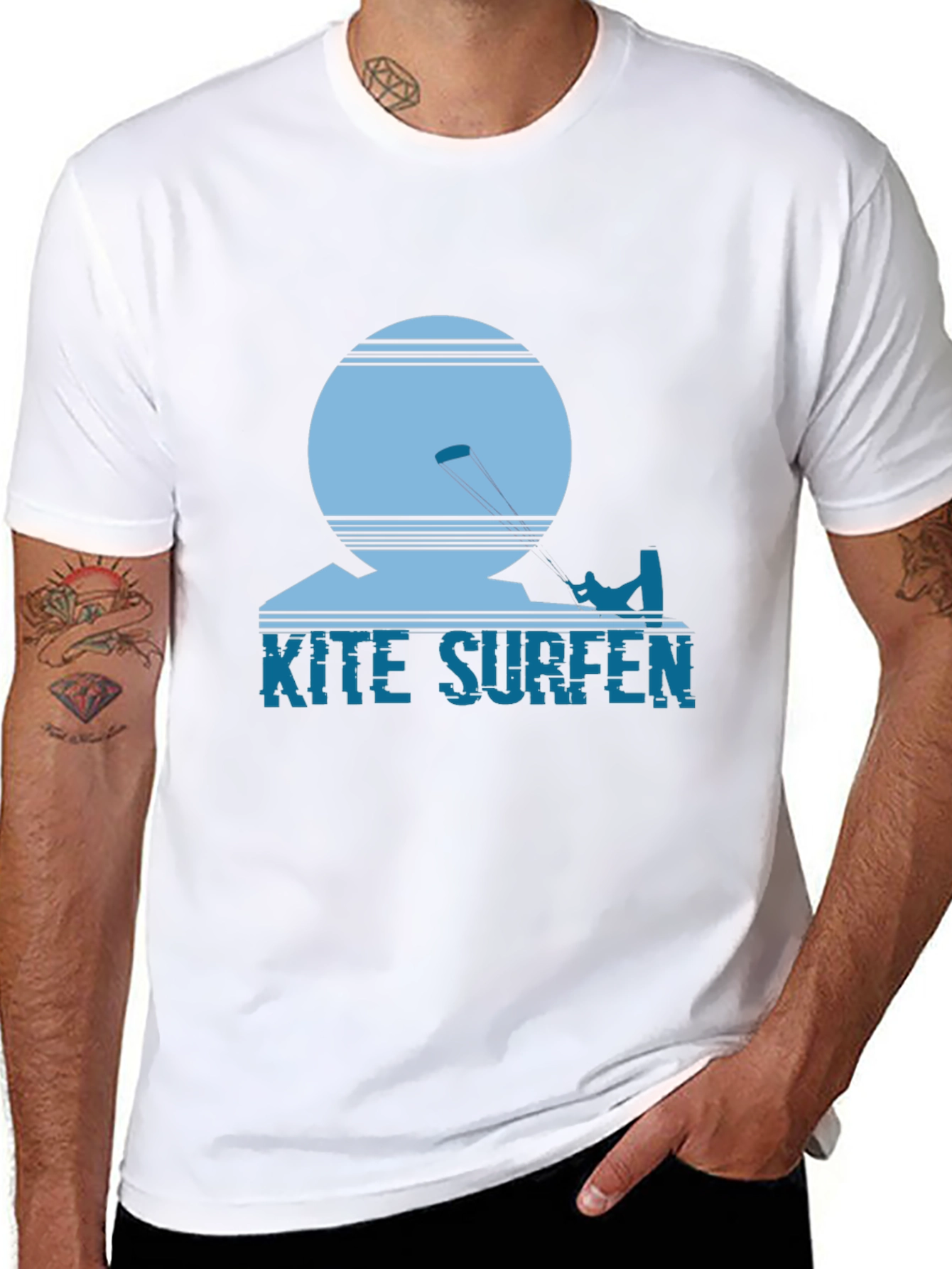 Kite Surfing Graphic Tee - Black