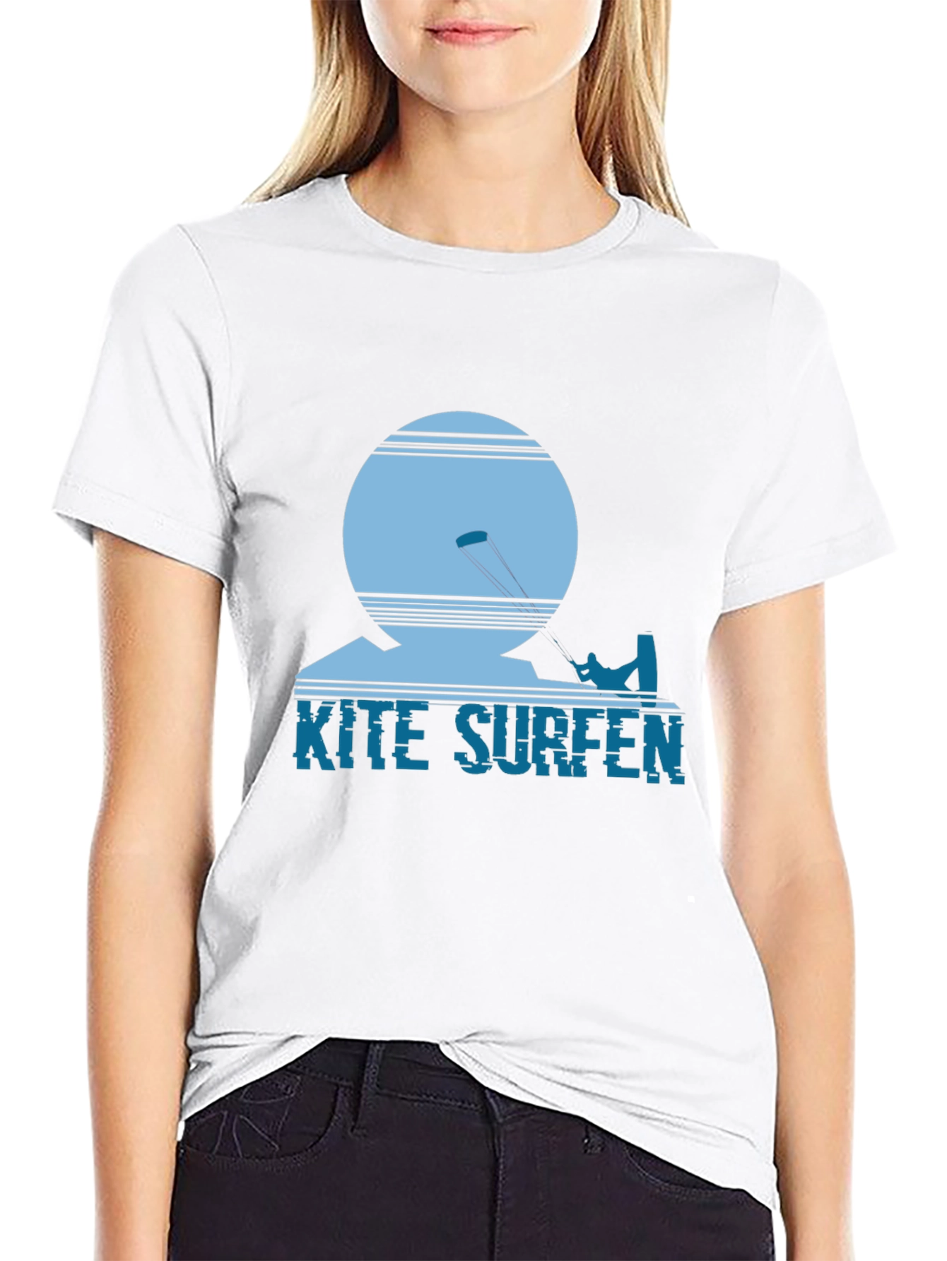 Kite Surfing Graphic Tee - Black