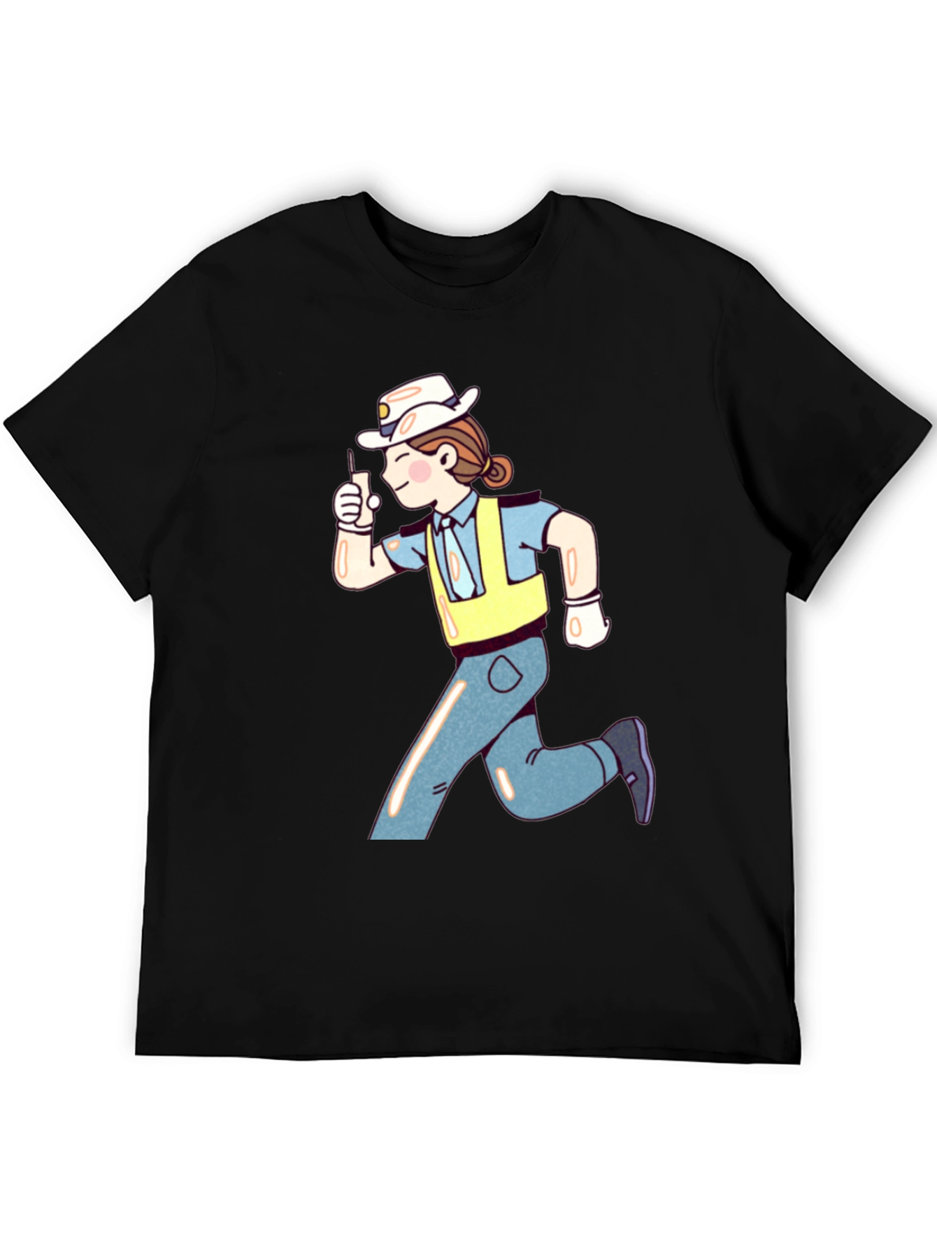 Cartoon Runner Graphic T-Shirt - Black