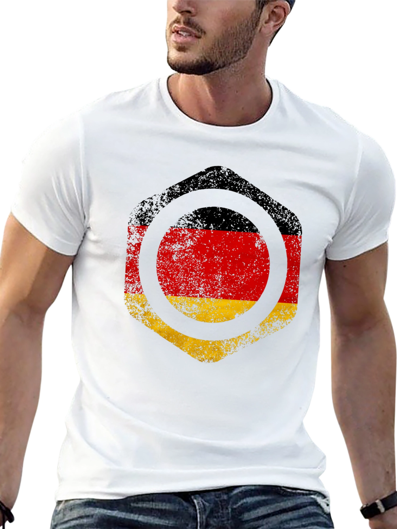 Germany Flag Graphic Tee - Black Cotton T-Shirt