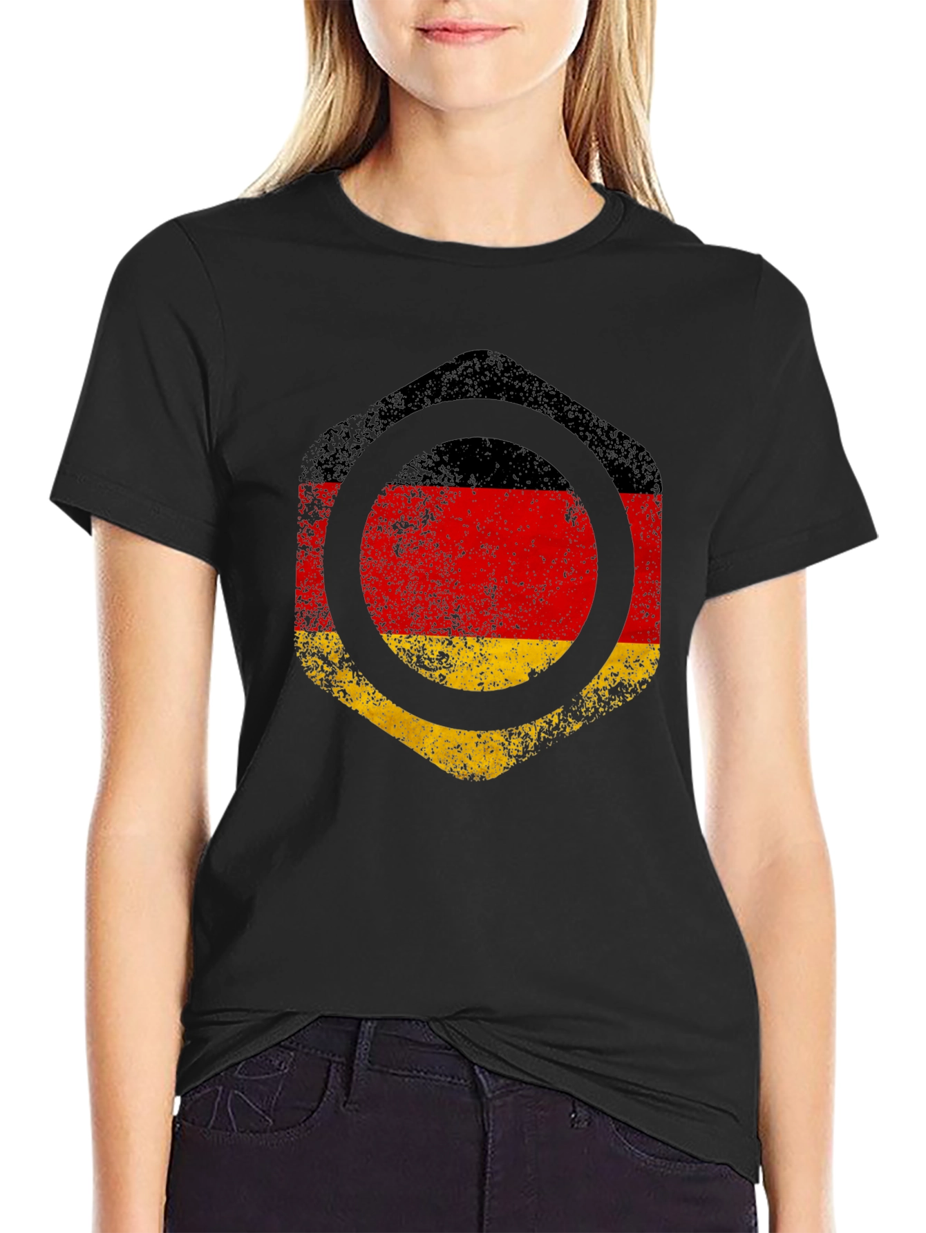 Germany Flag Graphic Tee - Black Cotton T-Shirt