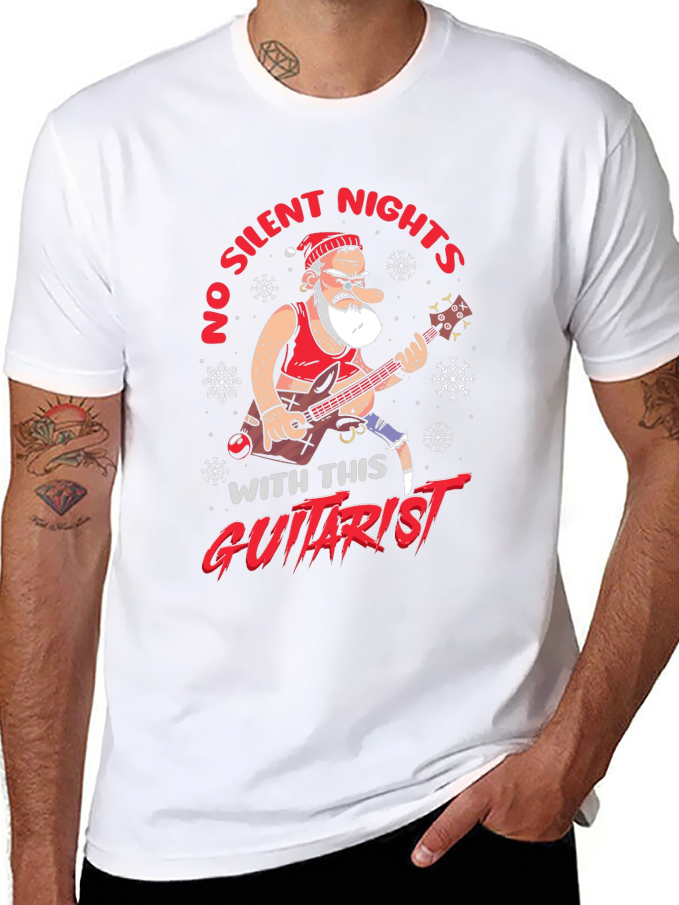 No Silent Nights Guitarist Graphic Tee