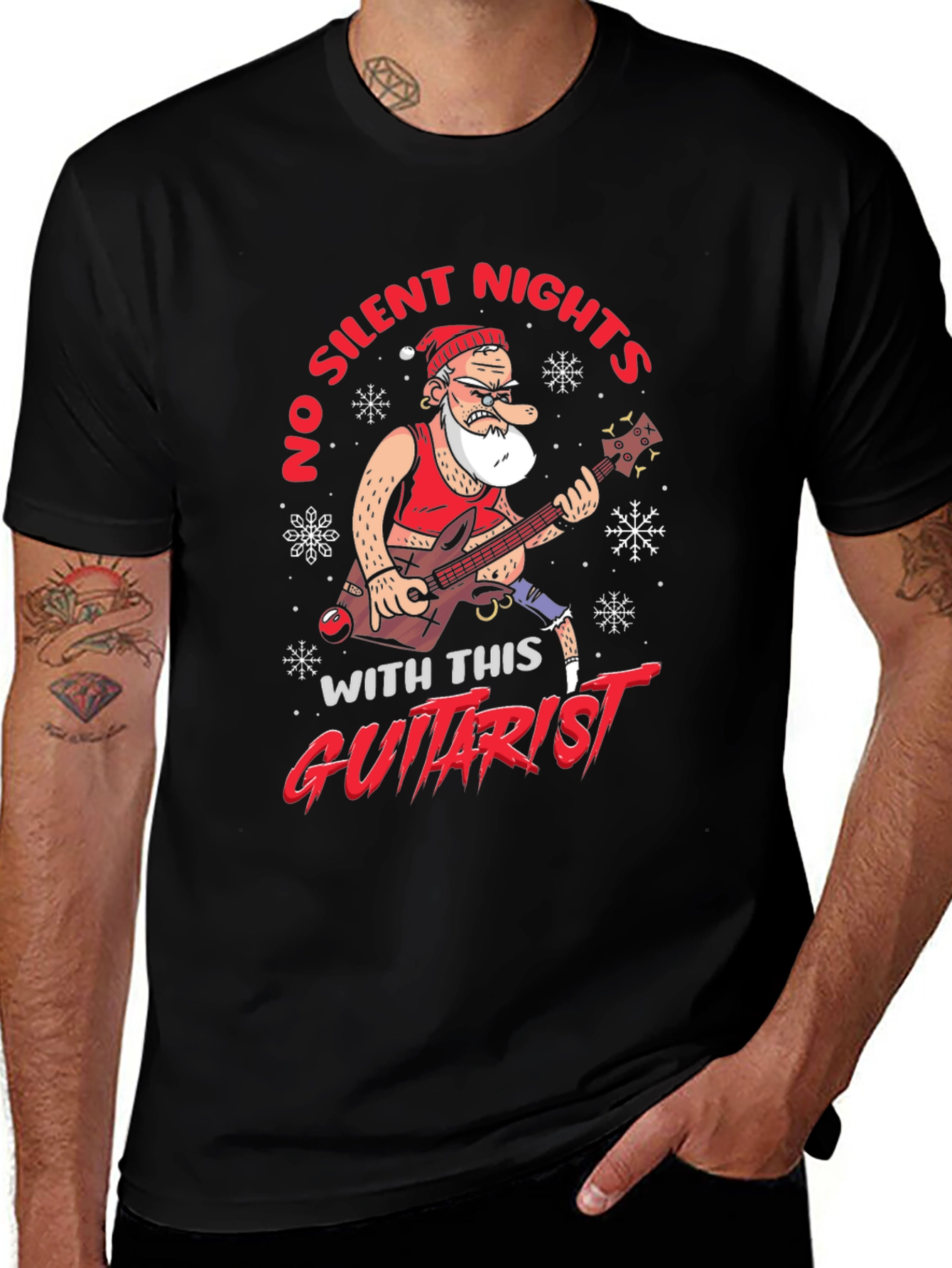 No Silent Nights Guitarist Graphic Tee