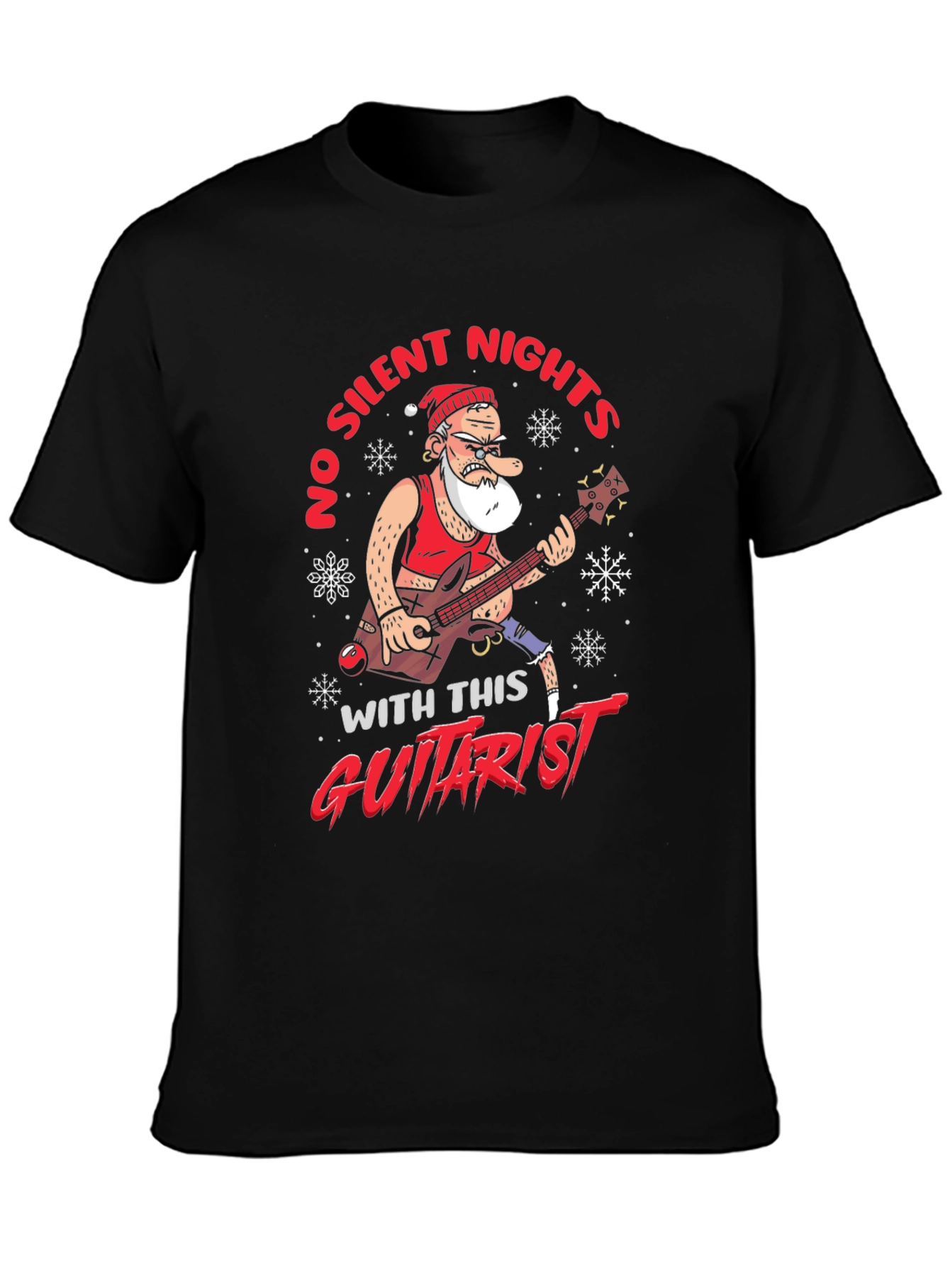 No Silent Nights Guitarist Graphic Tee