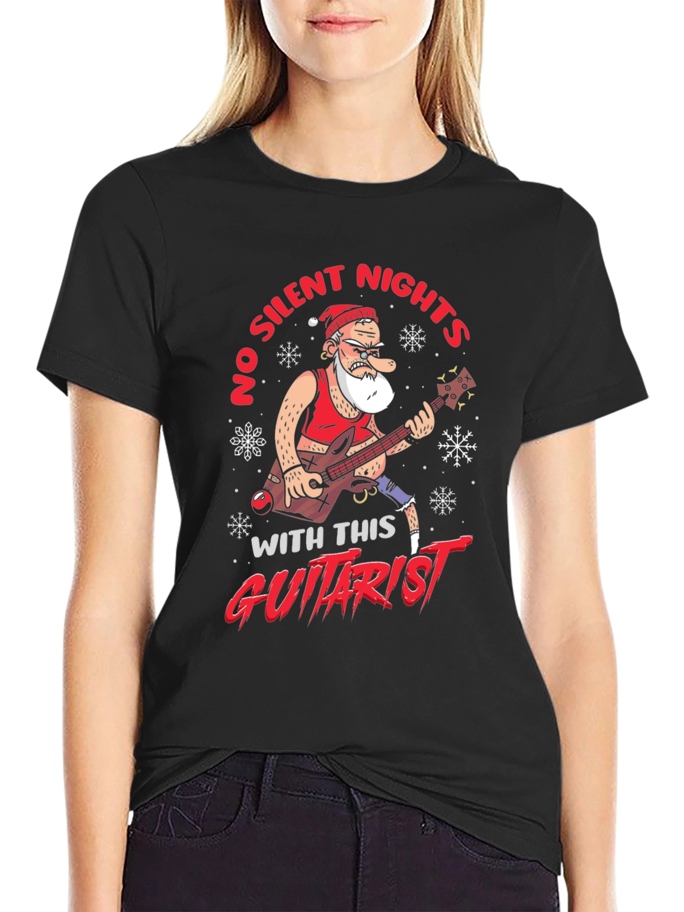 No Silent Nights Guitarist Graphic Tee