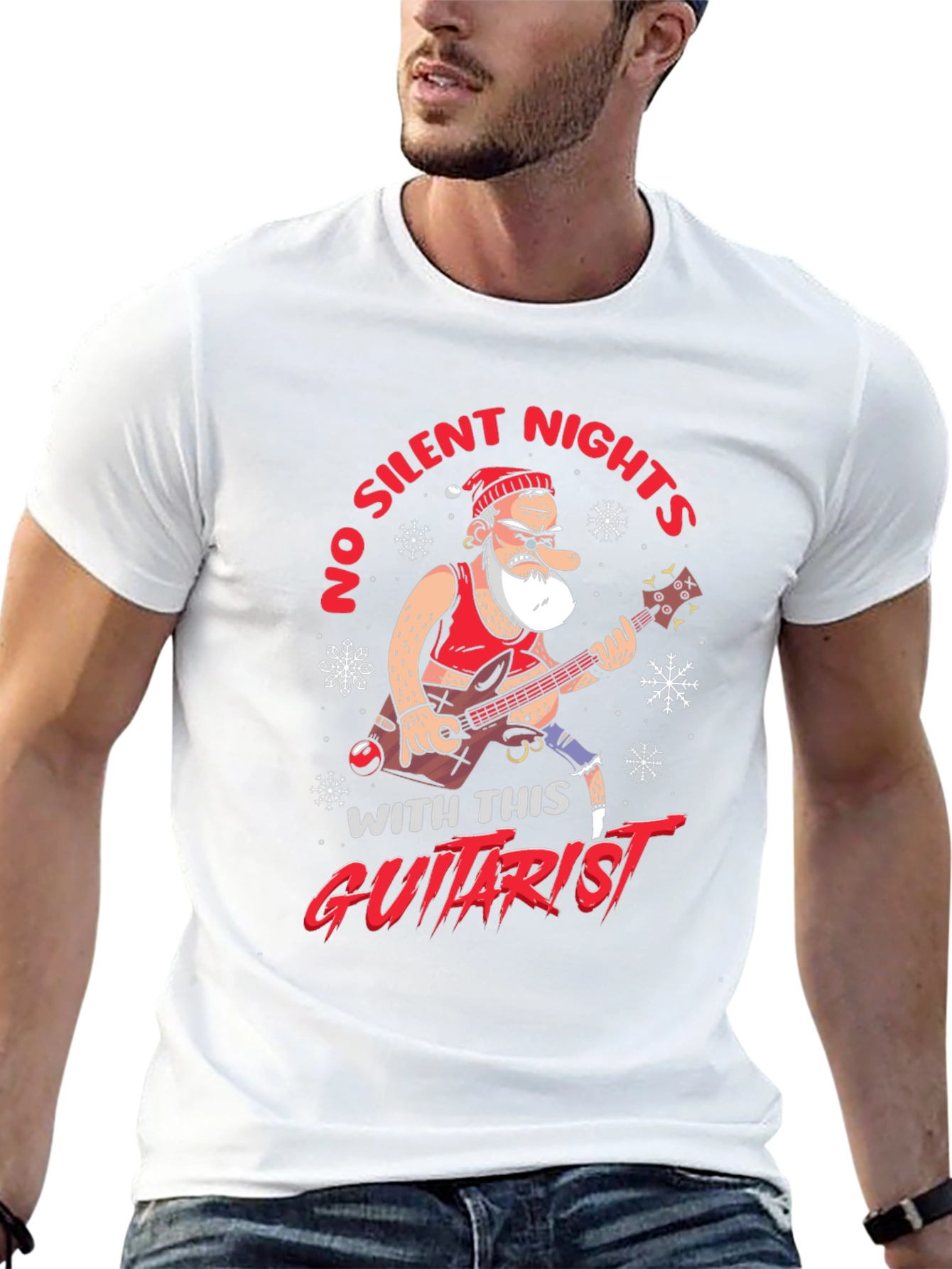 No Silent Nights Guitarist Graphic Tee