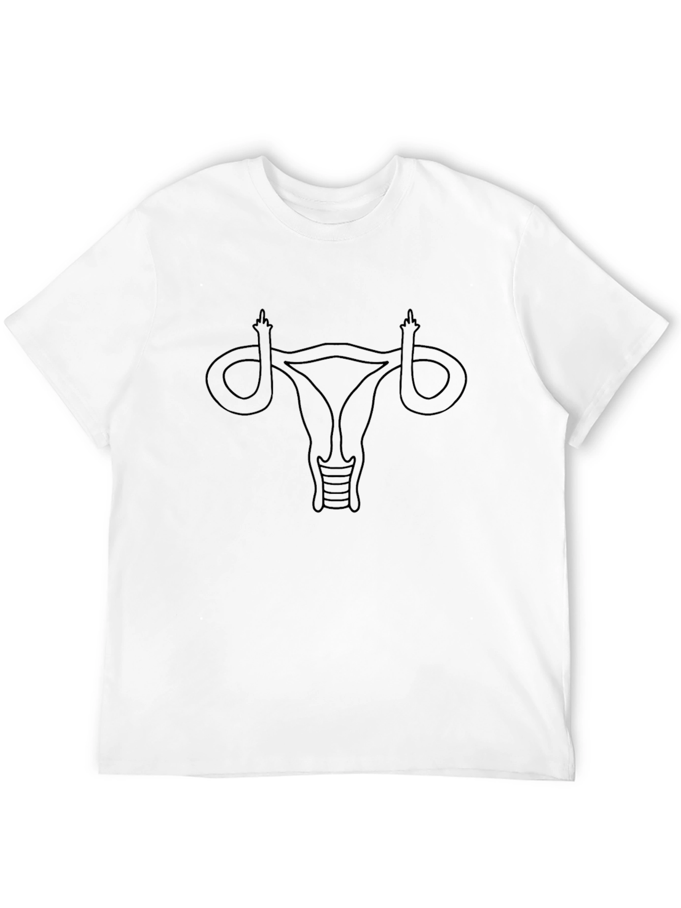 Black Uterus Middle Finger Graphic Tee