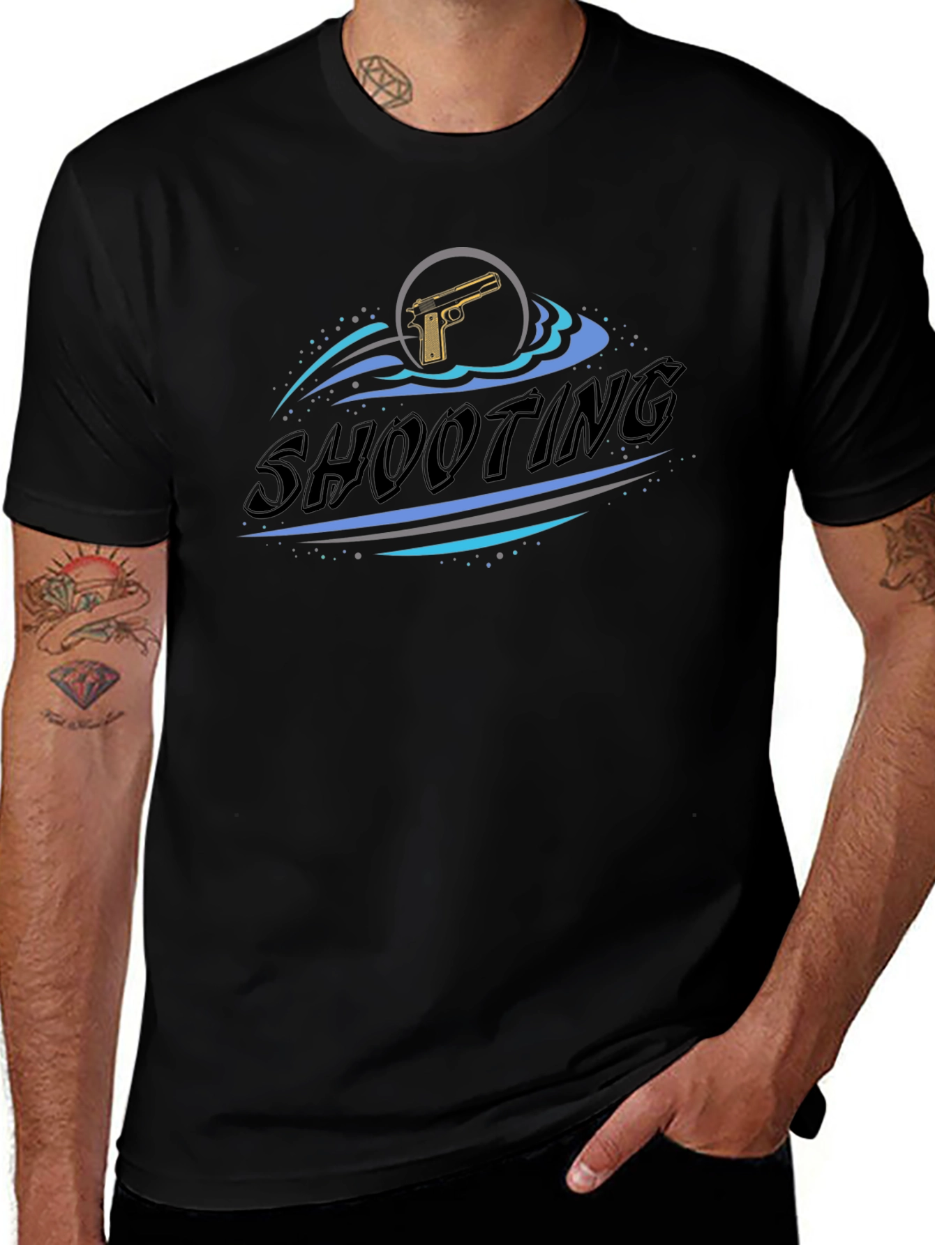 Shooting Graphic T-Shirt - Black
