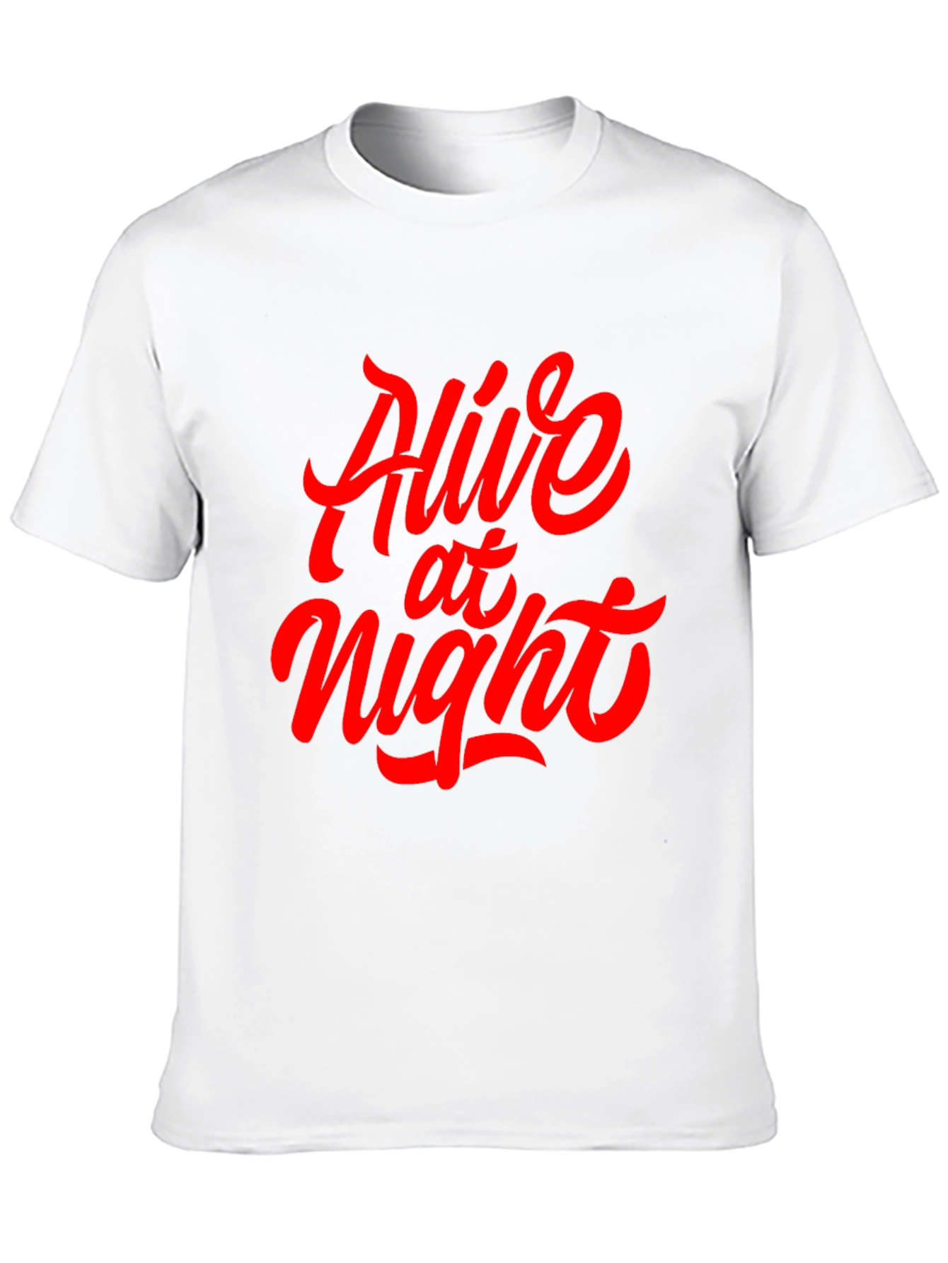 Alive At Night Graphic Tee - Black Cotton T-Shirt