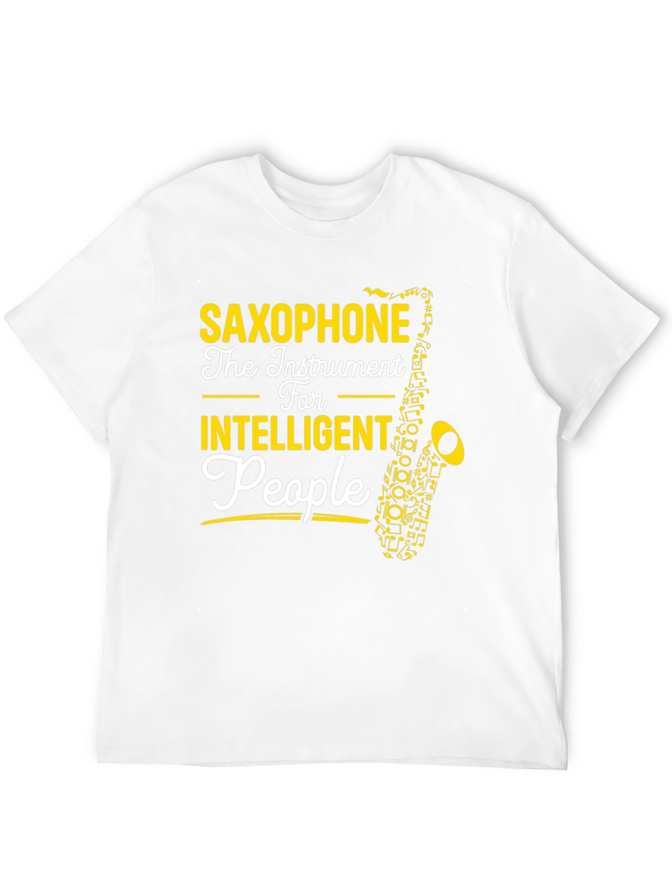 Saxophone Intelligent People Black T-Shirt