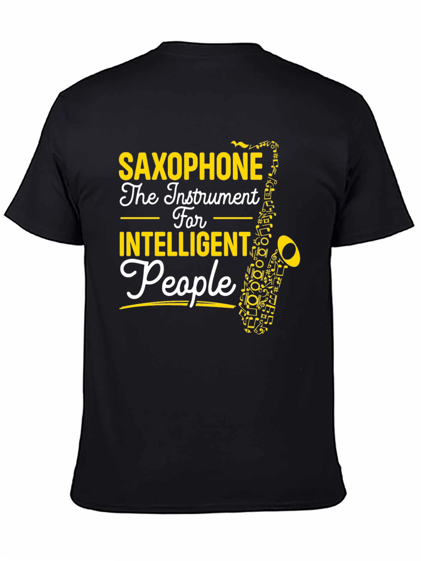 Saxophone Intelligent People Black T-Shirt