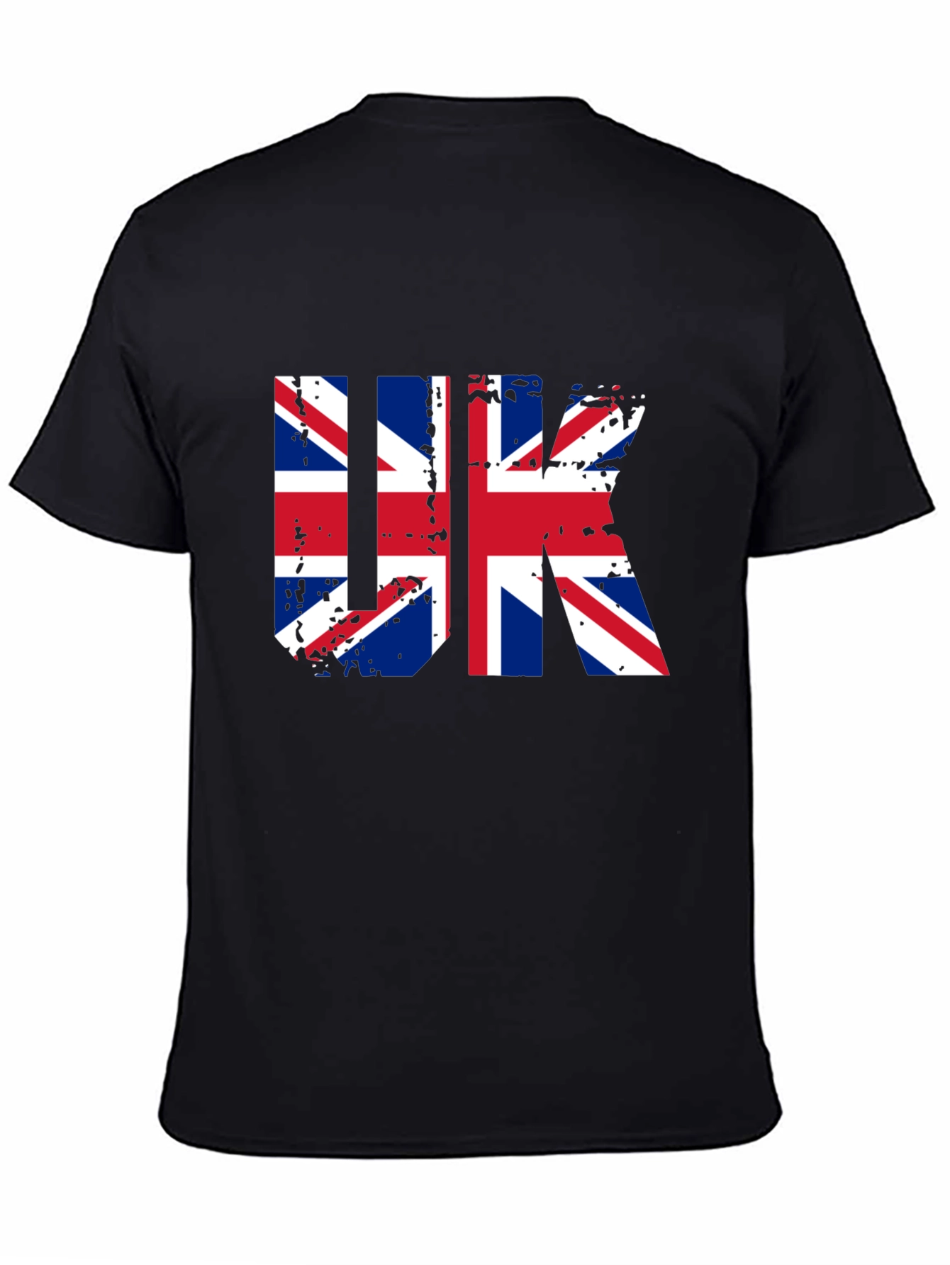 UK Flag Graphic Tee - Black Cotton Blend